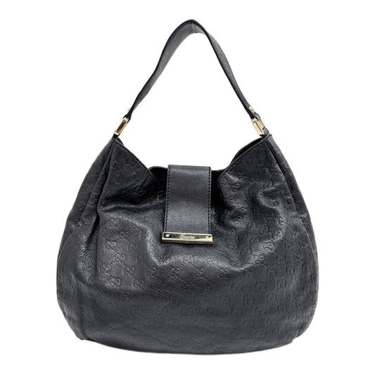 New Ladies Black Guccissima Leather Shoulder Hobo Bag