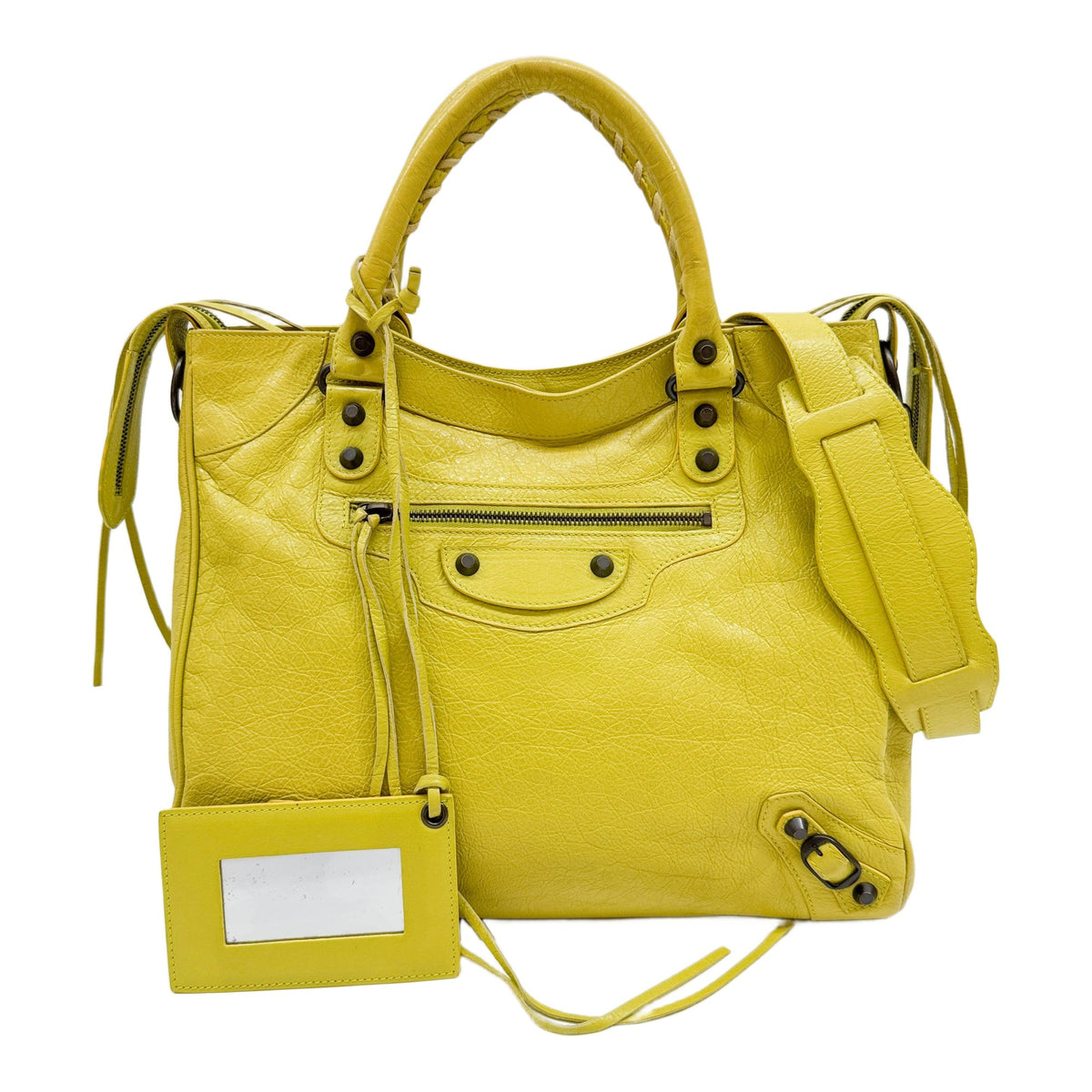 Velo Yellow Leather Two Way Bag