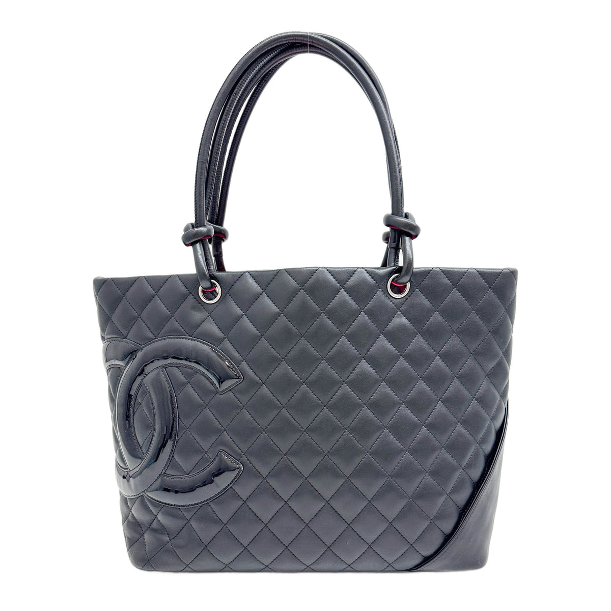 Cambon 2006-2008 Matelasse Black Leather Tote Shoulder Bag