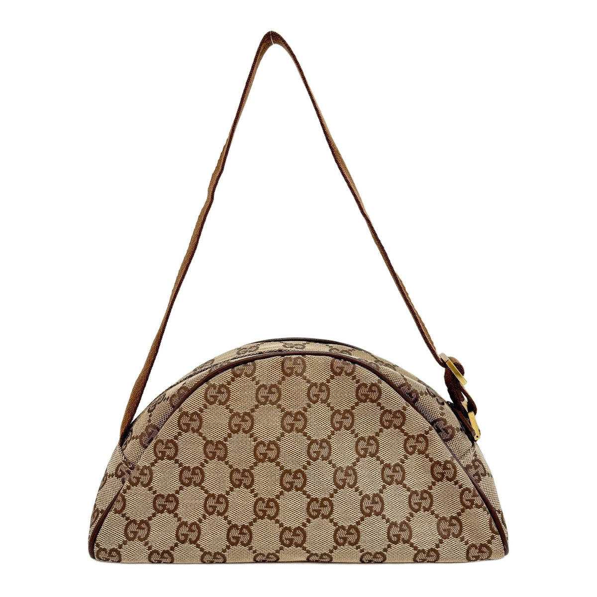 Half Moon Brown GG Canvas Shoulder Pochette