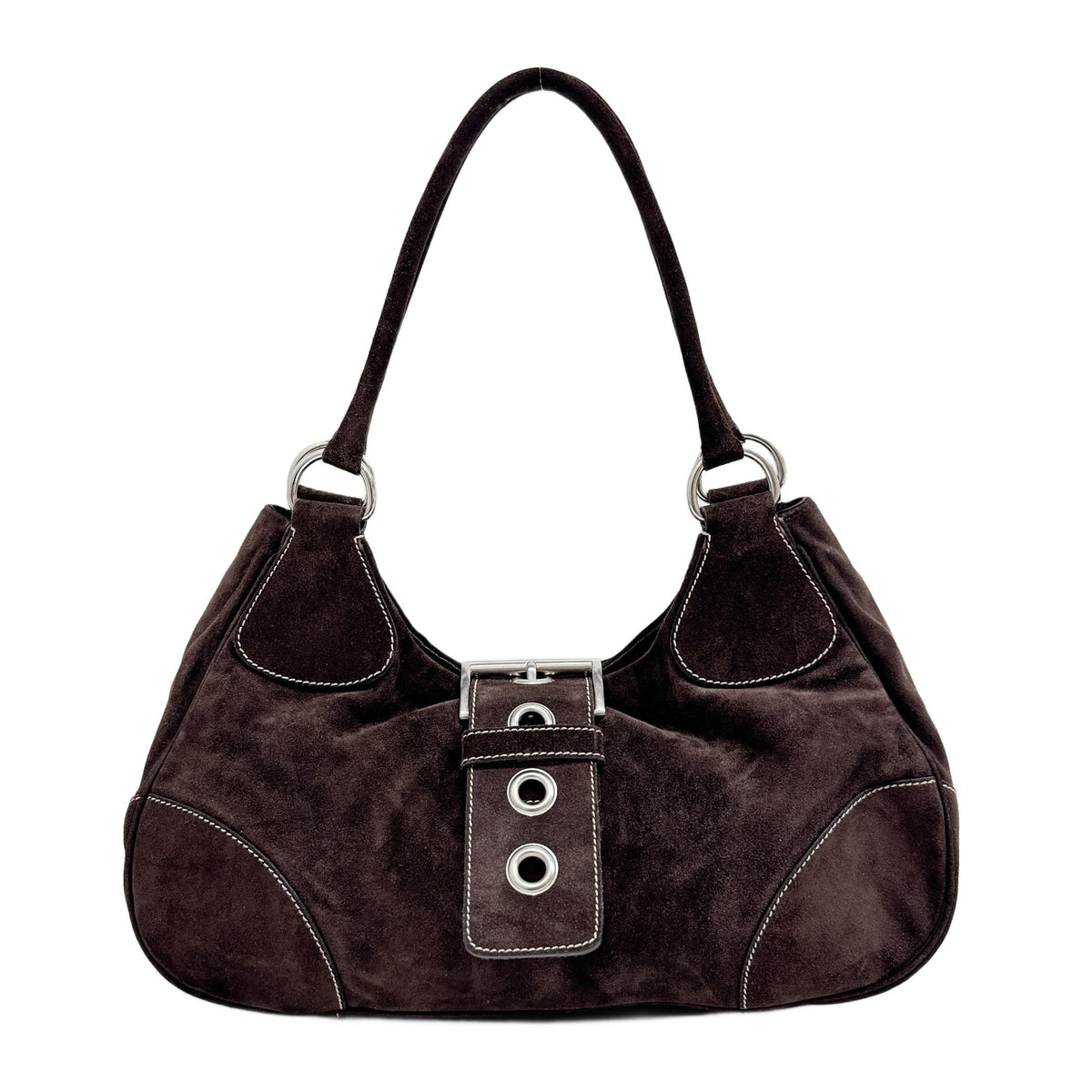 Moon Brown Suede Shoulder Bag
