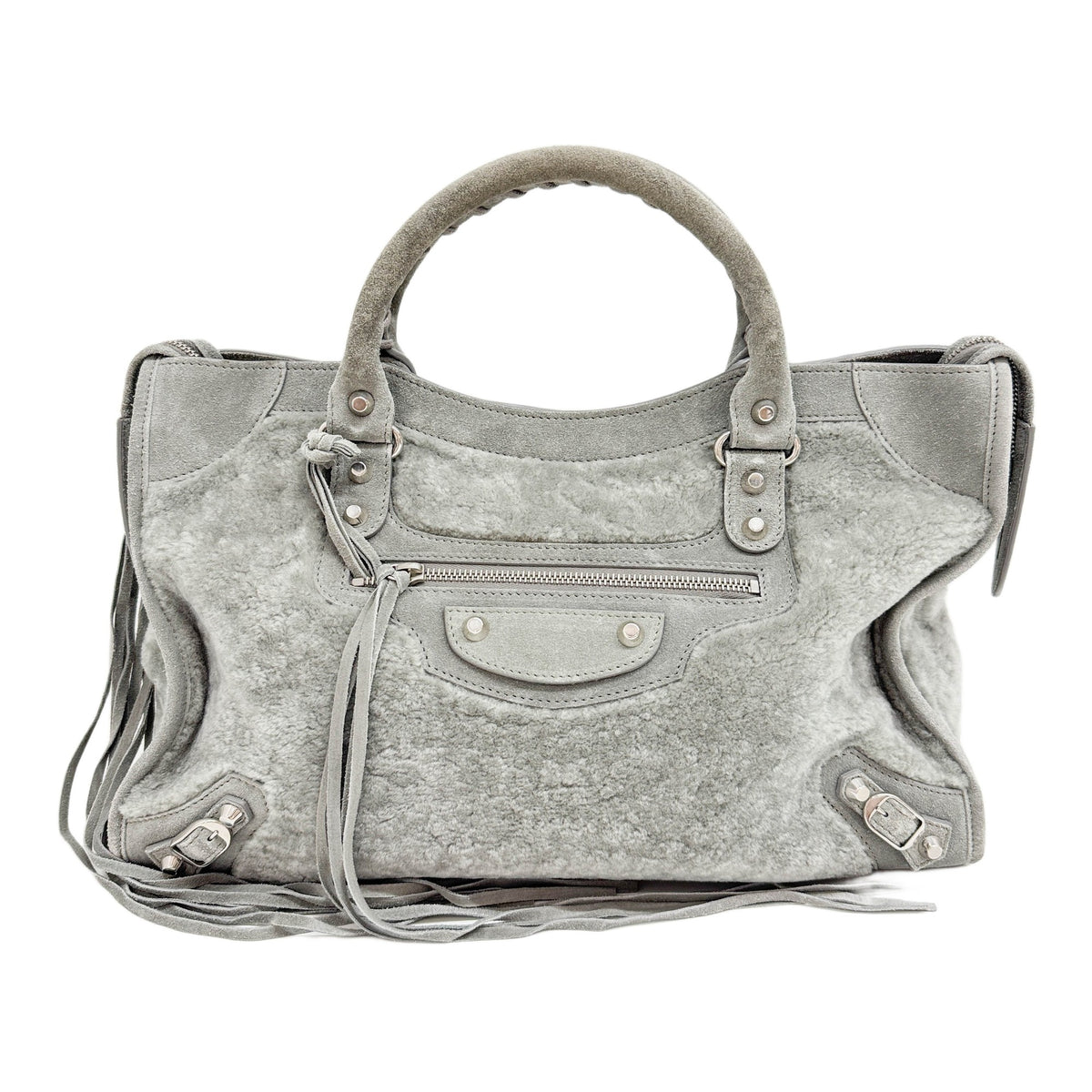 City Gray Fur Two Way Bag
