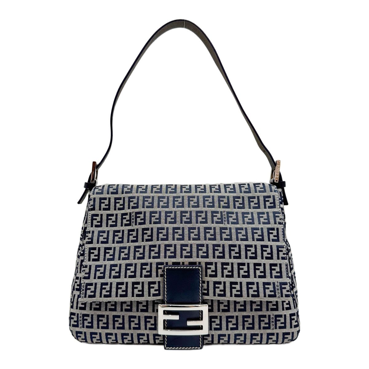 Mamma Baguette Blue Zucchino Canvas Shoulder Bag