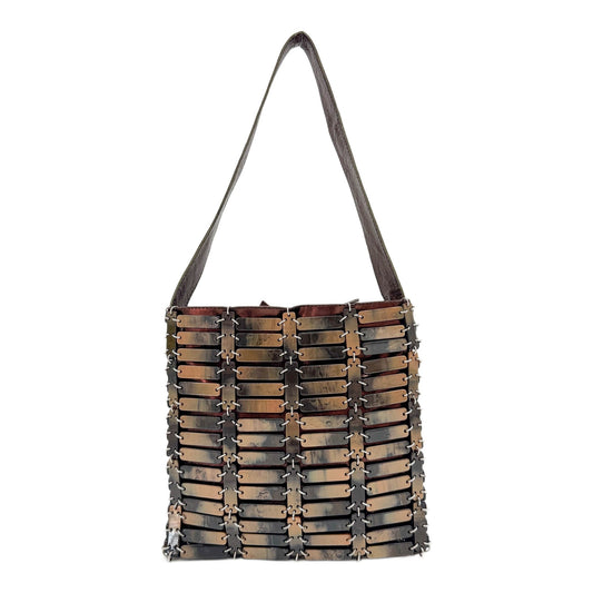 Mother of Pearl Brown Tortoiseshell Resin Shoulder Bag