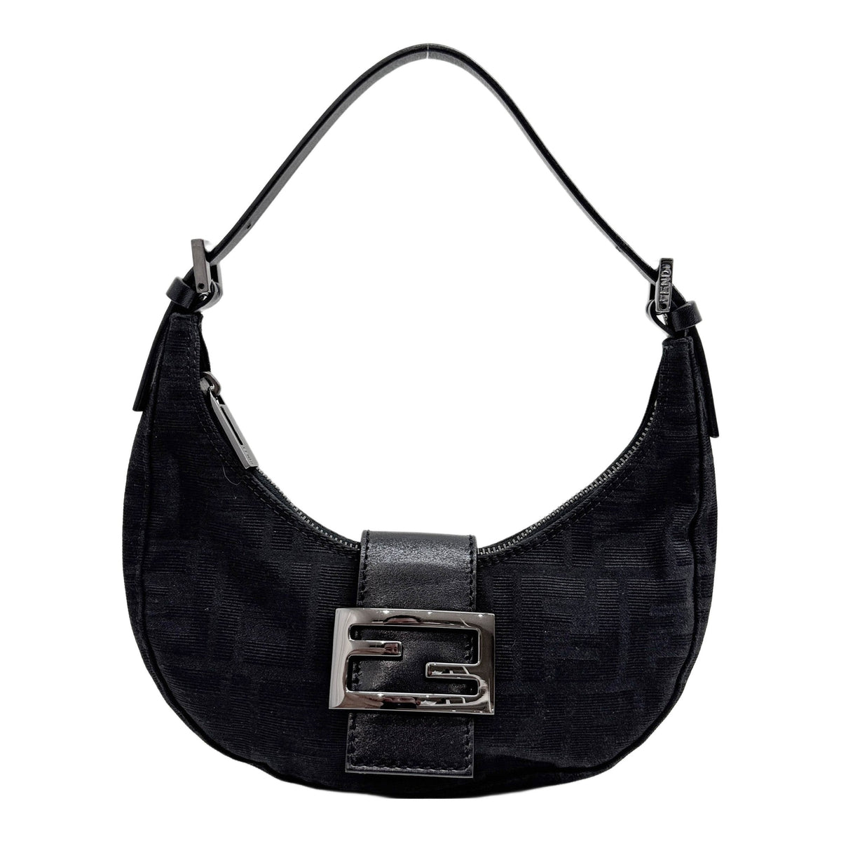 Croissant Black Zucca Canvas Shoulder Bag