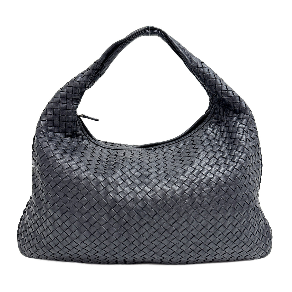 Veneta Intrecciato Black Leather Shoulder Bag