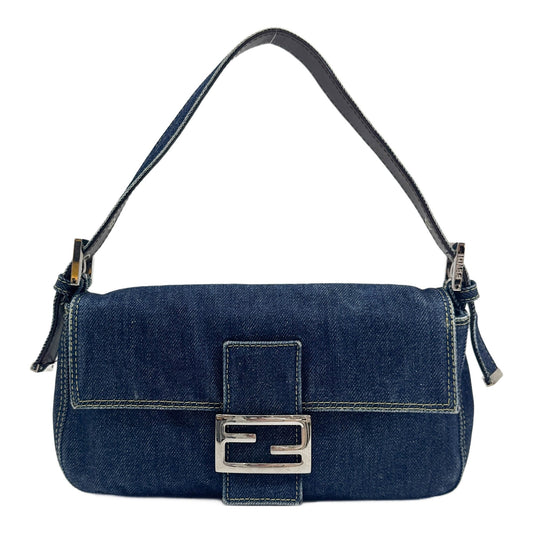 Baguette Blue Denim Shoulder Bag