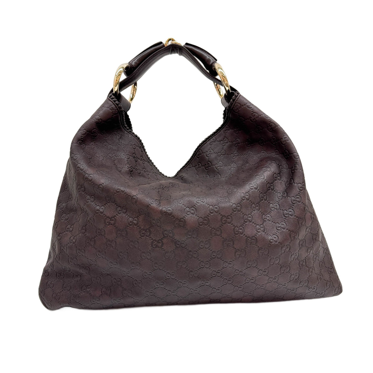 Horsebit Brown Guccissima Brown Leather Shoulder Bag