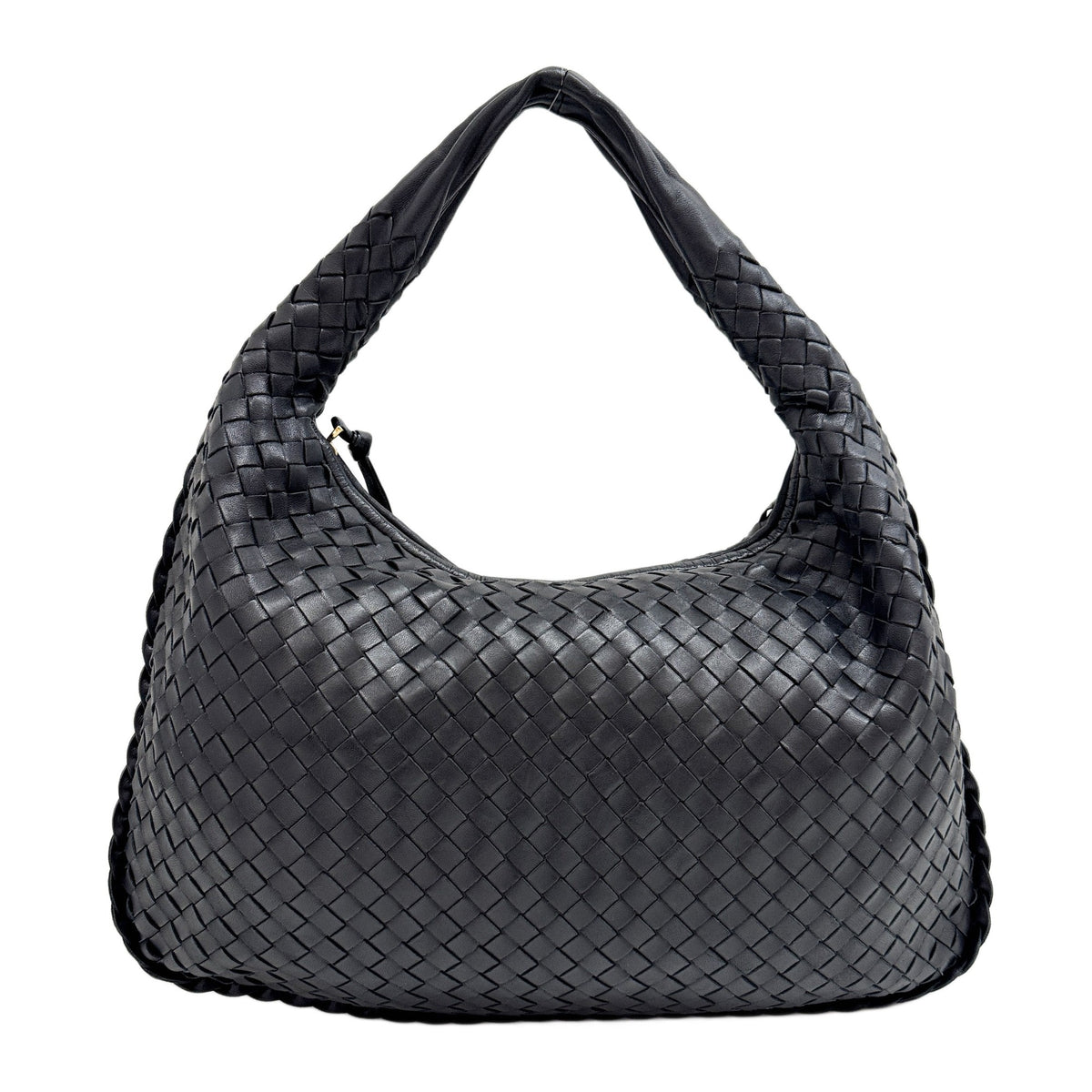 Veneta Intrecciato Black Leather Shoulder Bag