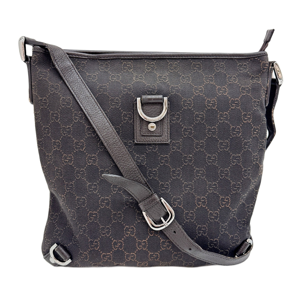 Abbey D-Ring Dark Brown GG Canvas Crossbody Bag