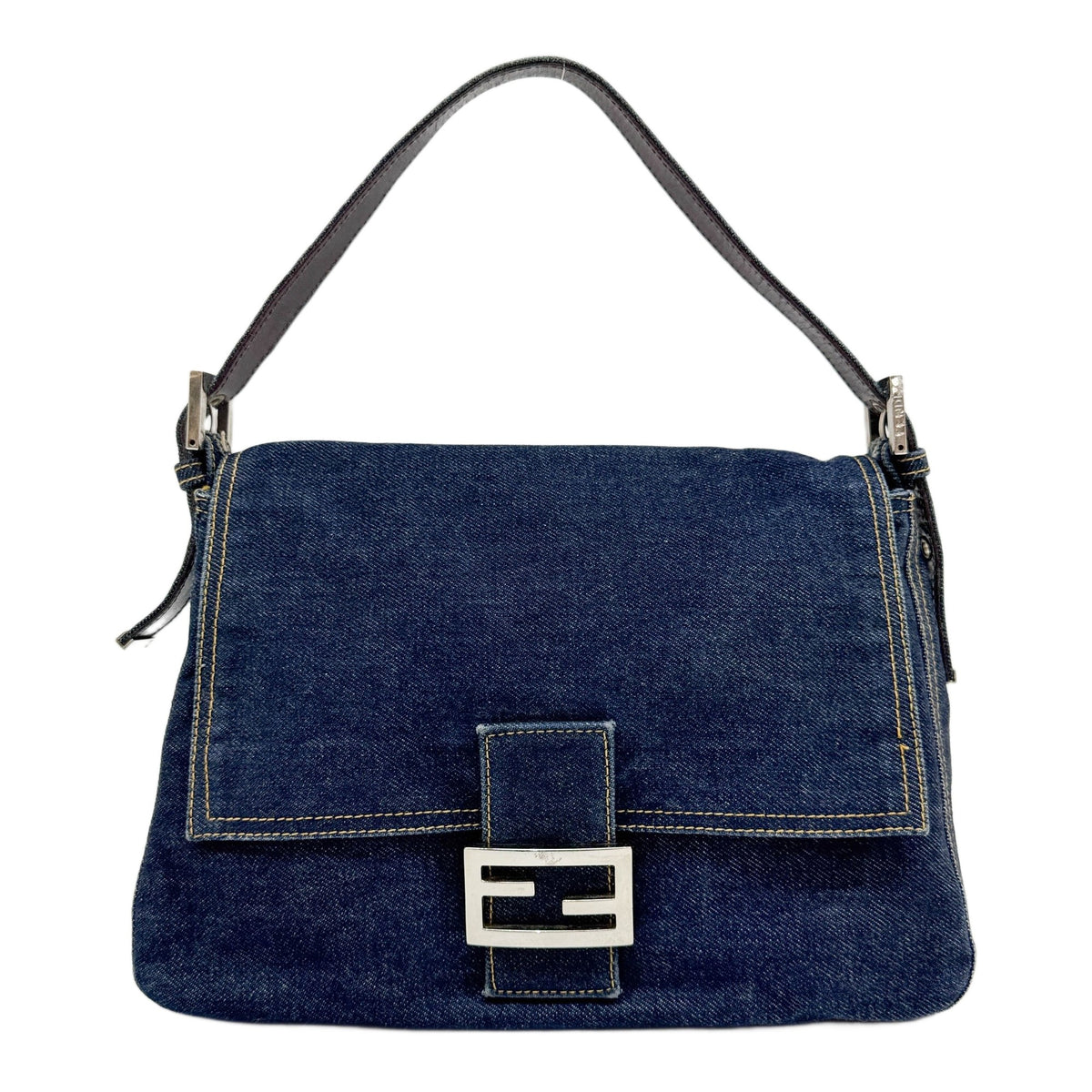 Mamma Baguette Navy Blue Denim Shoulder Bag