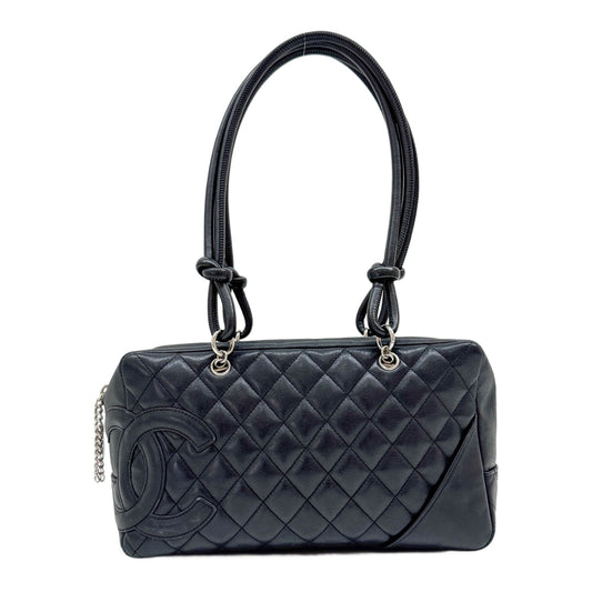 Cambon Bowler 2005-2006 Matelasse Black Leather Shoulder Bag