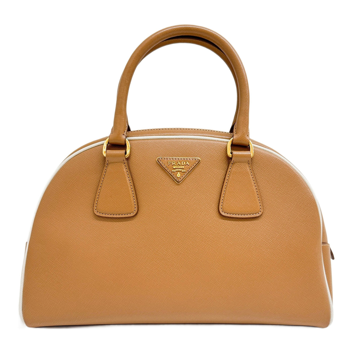 Bowling Brown Leather Hand Bag