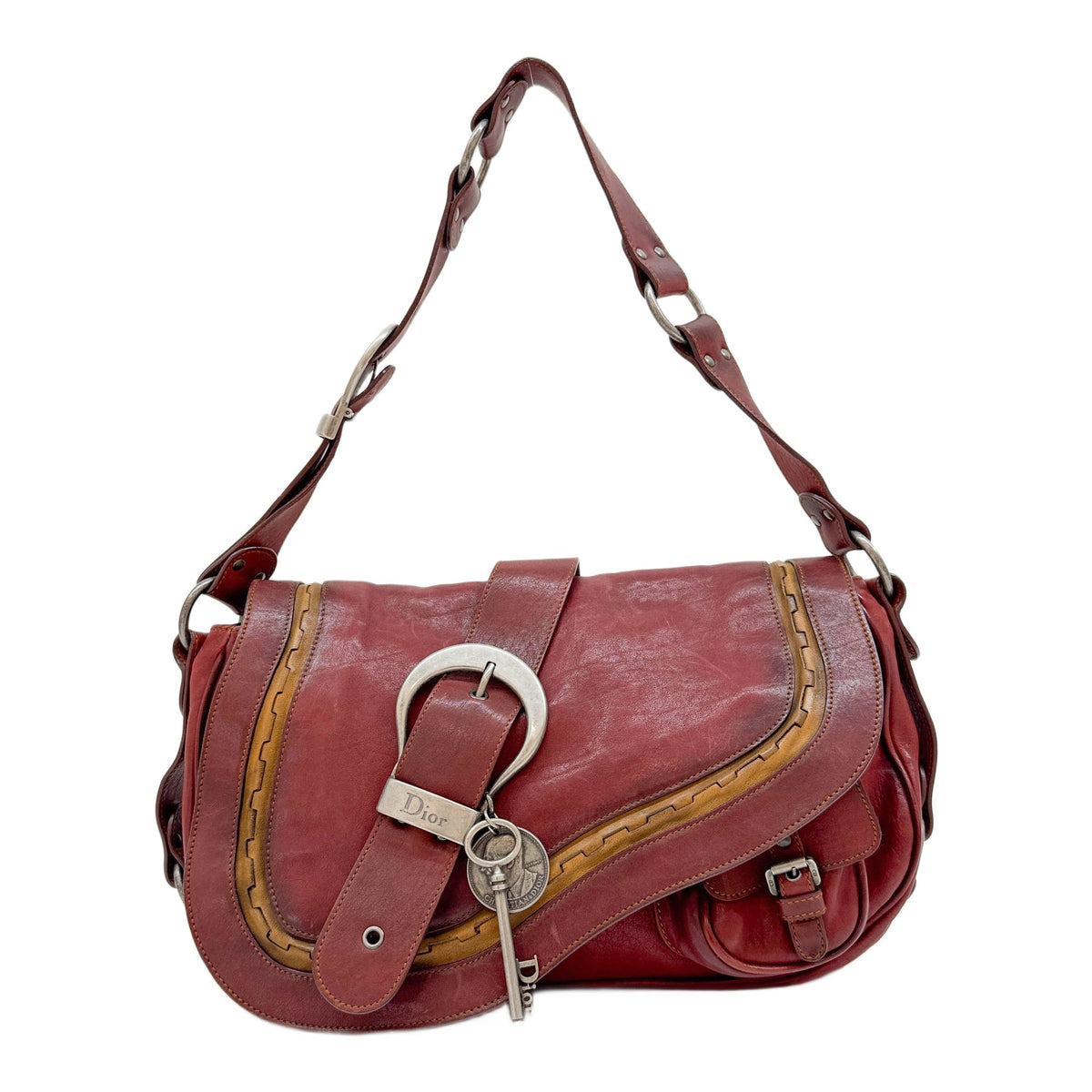 Gaucho Bordeaux Red Leather Shoulder Bag