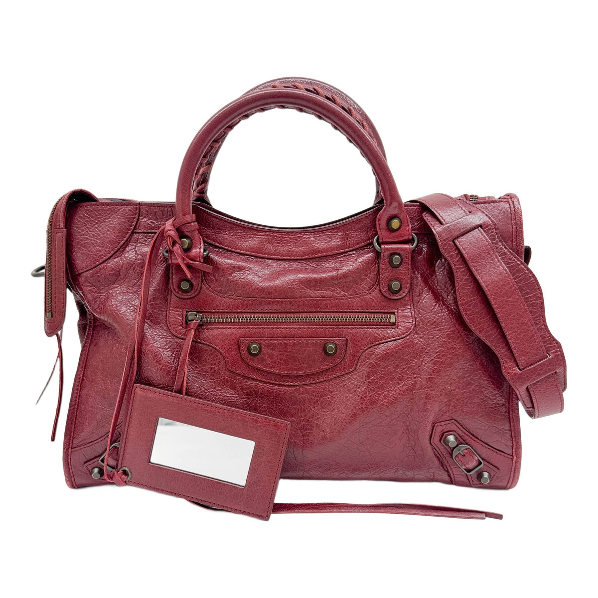 The City Red Leather Two Way Bag