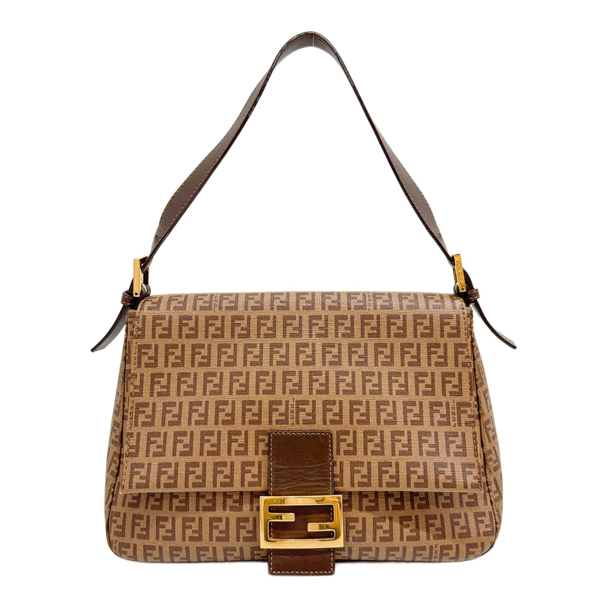 Mamma Baguette Light Brown Zucchino Coated Canvas Shoulder Bag