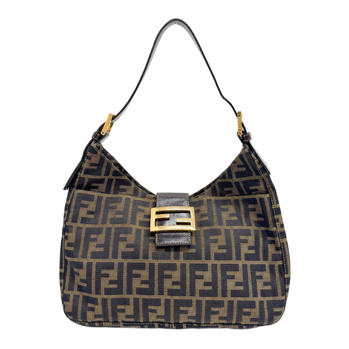 Brown Zucca Canvas Shoulder Bag