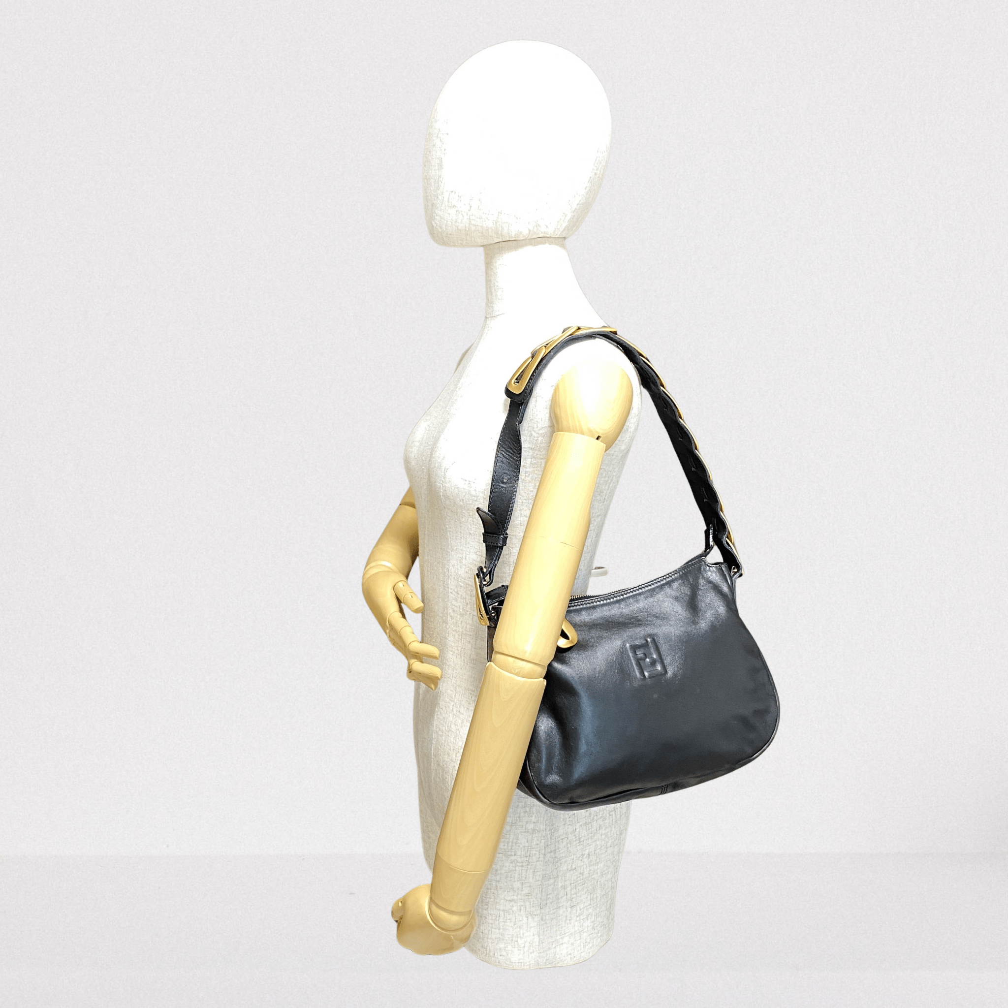 FENDI Archive Black Leather Shoulder Bag, in , Sold by HIVE PRELOVED - Shoulder Bags, ,