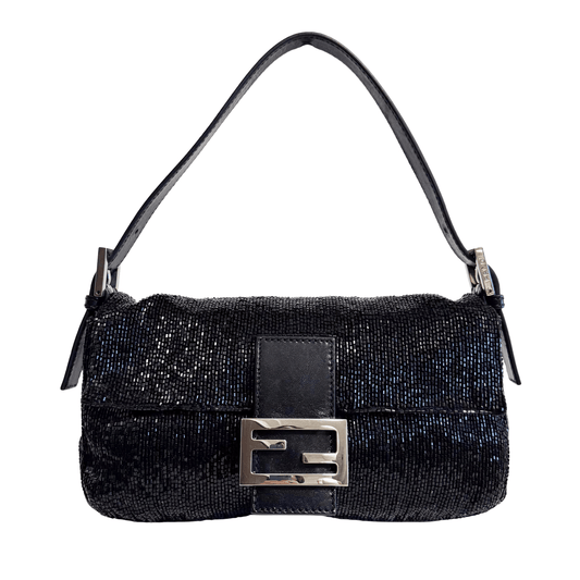 FENDI Baguette 1997 Black Beaded Shoulder Bag, in , Sold by HIVE PRELOVED - Shoulder Bags, ,