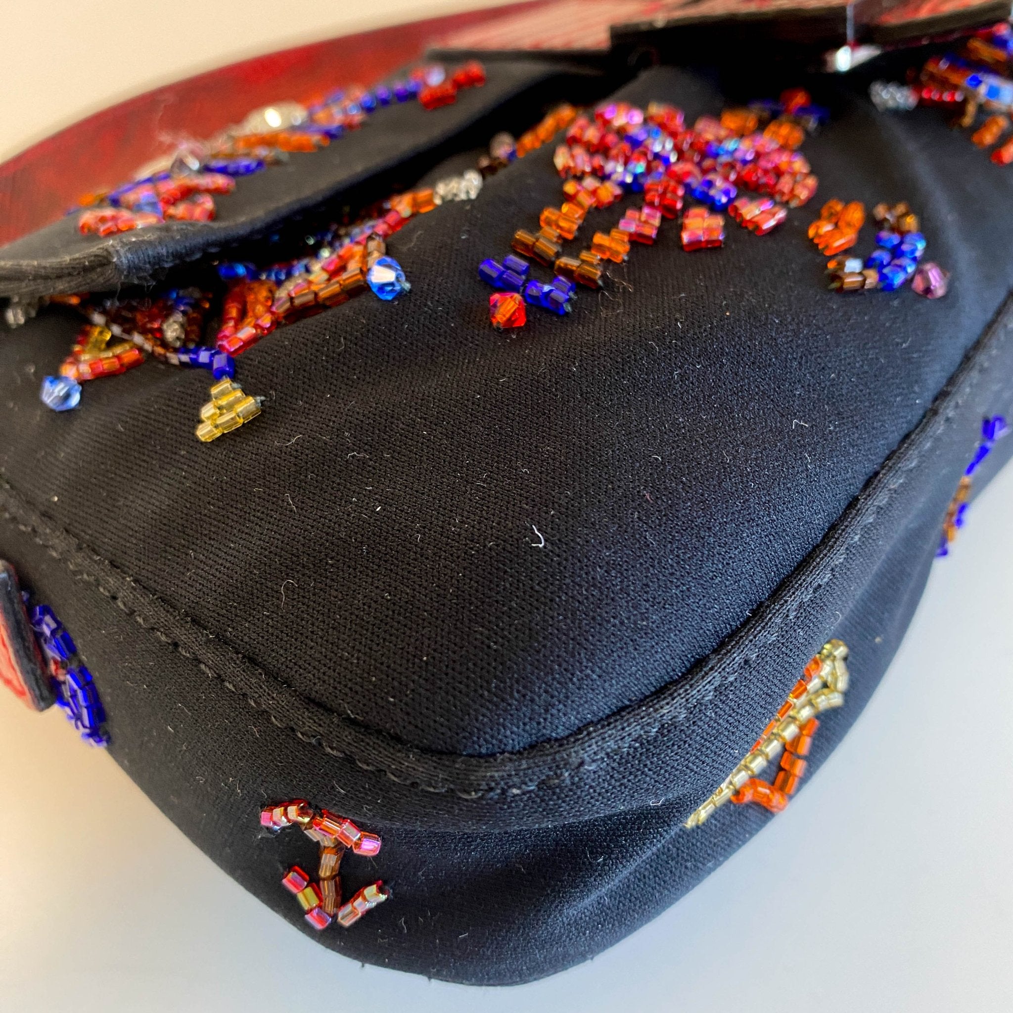 FENDI Baguette Beaded Geometric Pattern Black Neoprene Shoulder Bag, in , Sold by HIVE PRELOVED - Shoulder Bags, ,