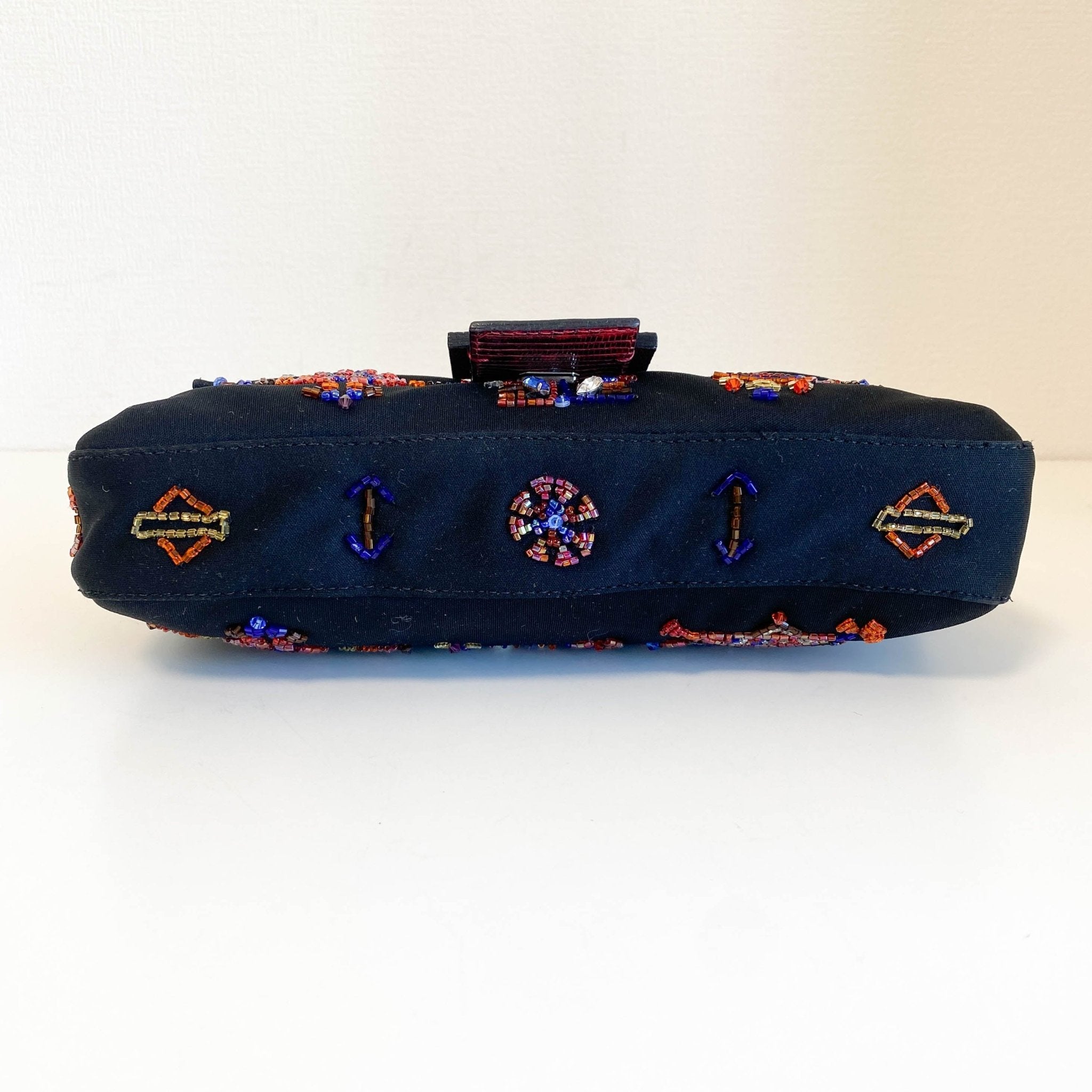 FENDI Baguette Beaded Geometric Pattern Black Neoprene Shoulder Bag, in , Sold by HIVE PRELOVED - Shoulder Bags, ,