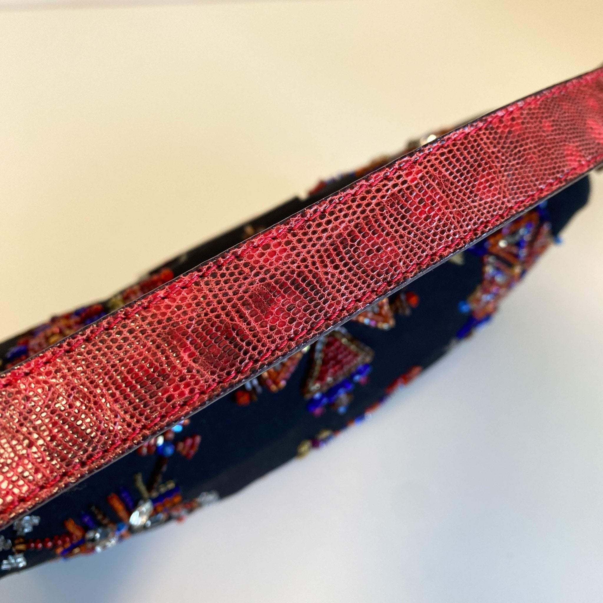 FENDI Baguette Beaded Geometric Pattern Black Neoprene Shoulder Bag, in , Sold by HIVE PRELOVED - Shoulder Bags, ,