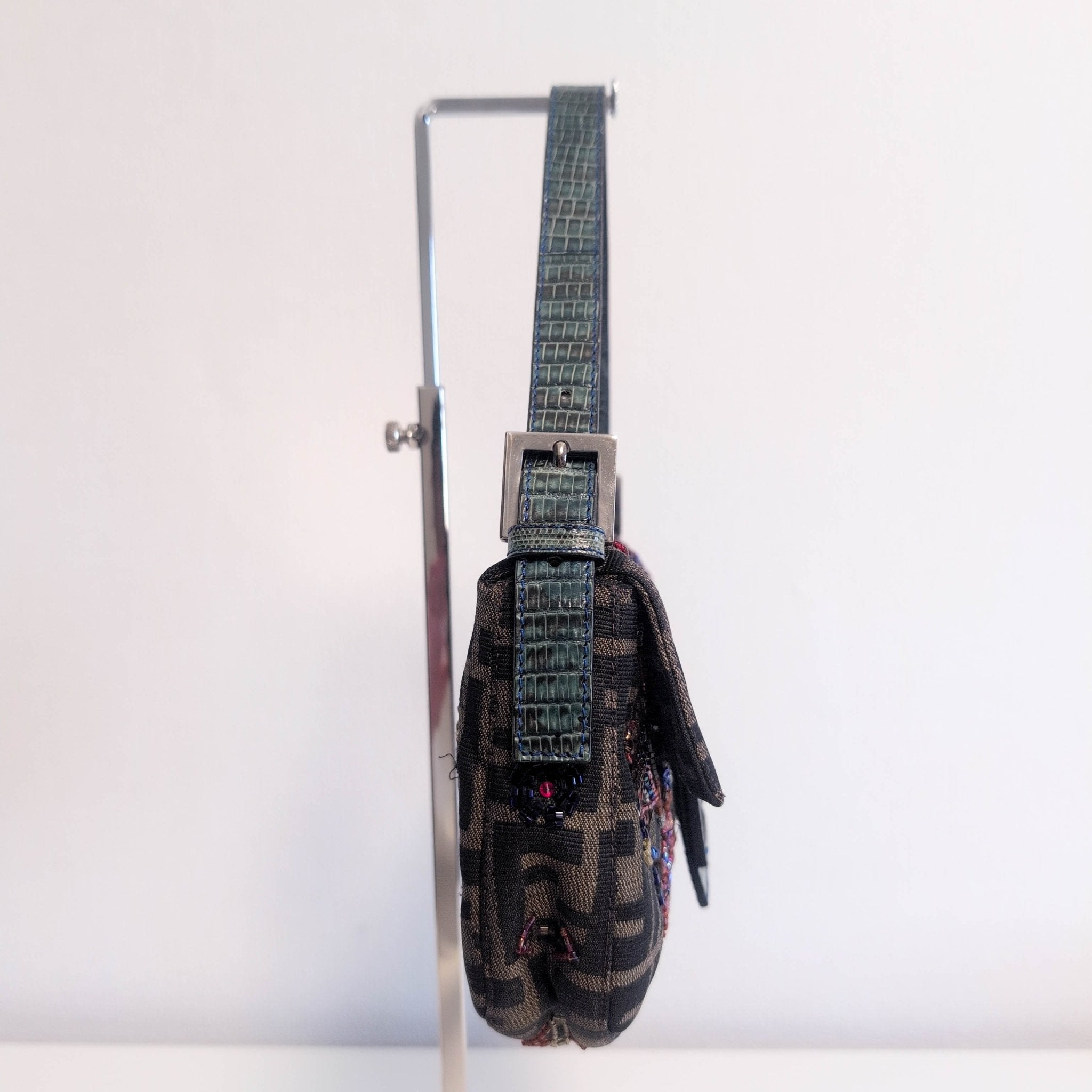 FENDI Baguette Beaded Geometric Pattern Zucca Shoulder Bag, in , Sold by HIVE PRELOVED - Shoulder Bags, ,