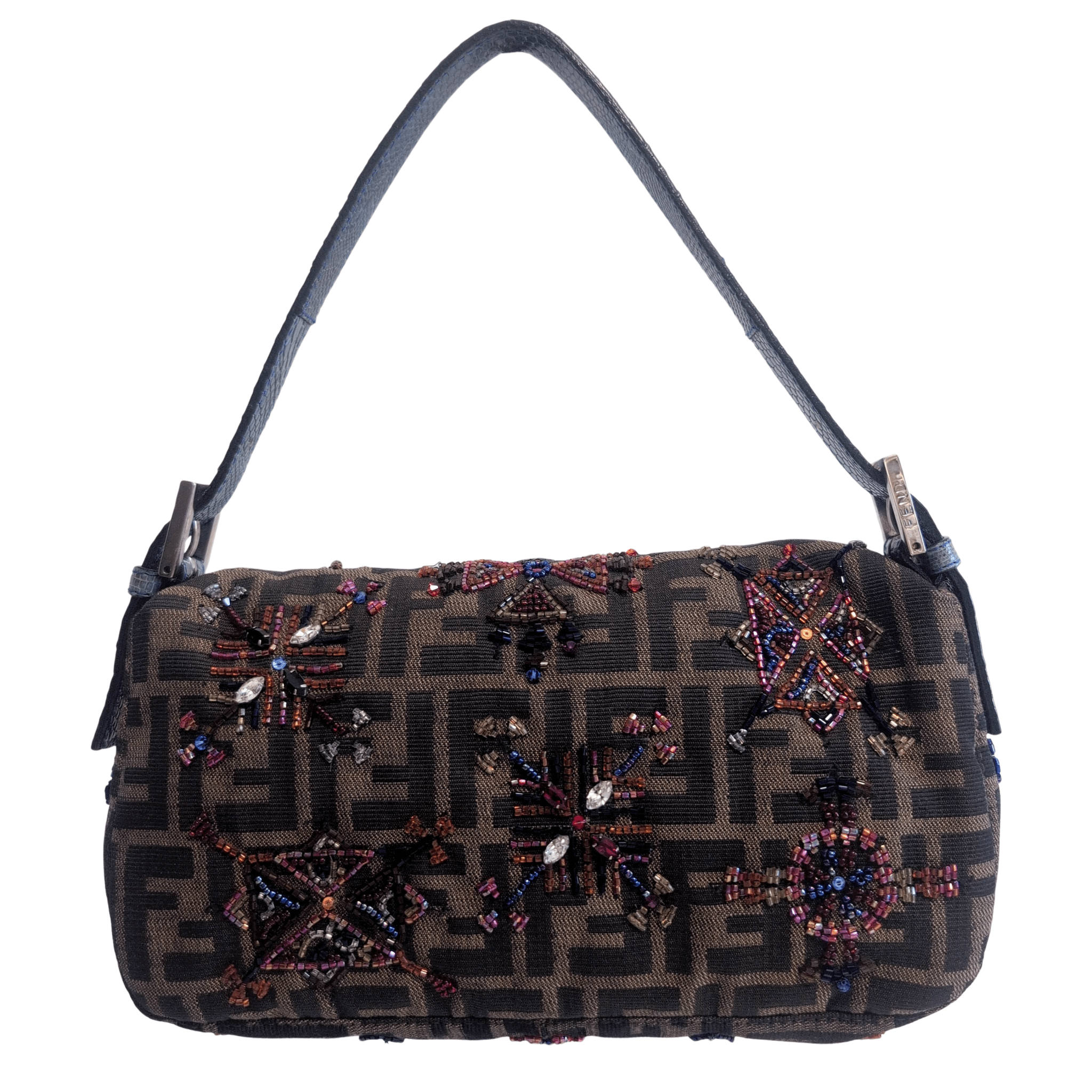 FENDI Baguette Beaded Geometric Pattern Zucca Shoulder Bag, in , Sold by HIVE PRELOVED - Shoulder Bags, ,