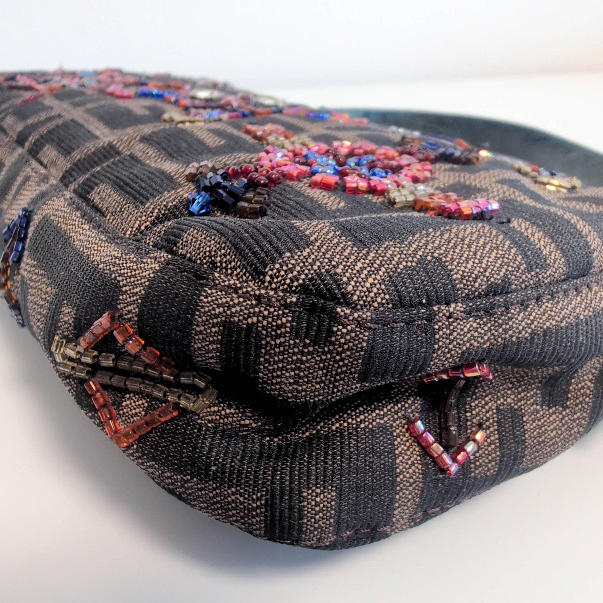 FENDI Baguette Beaded Geometric Pattern Zucca Shoulder Bag, in , Sold by HIVE PRELOVED - Shoulder Bags, ,