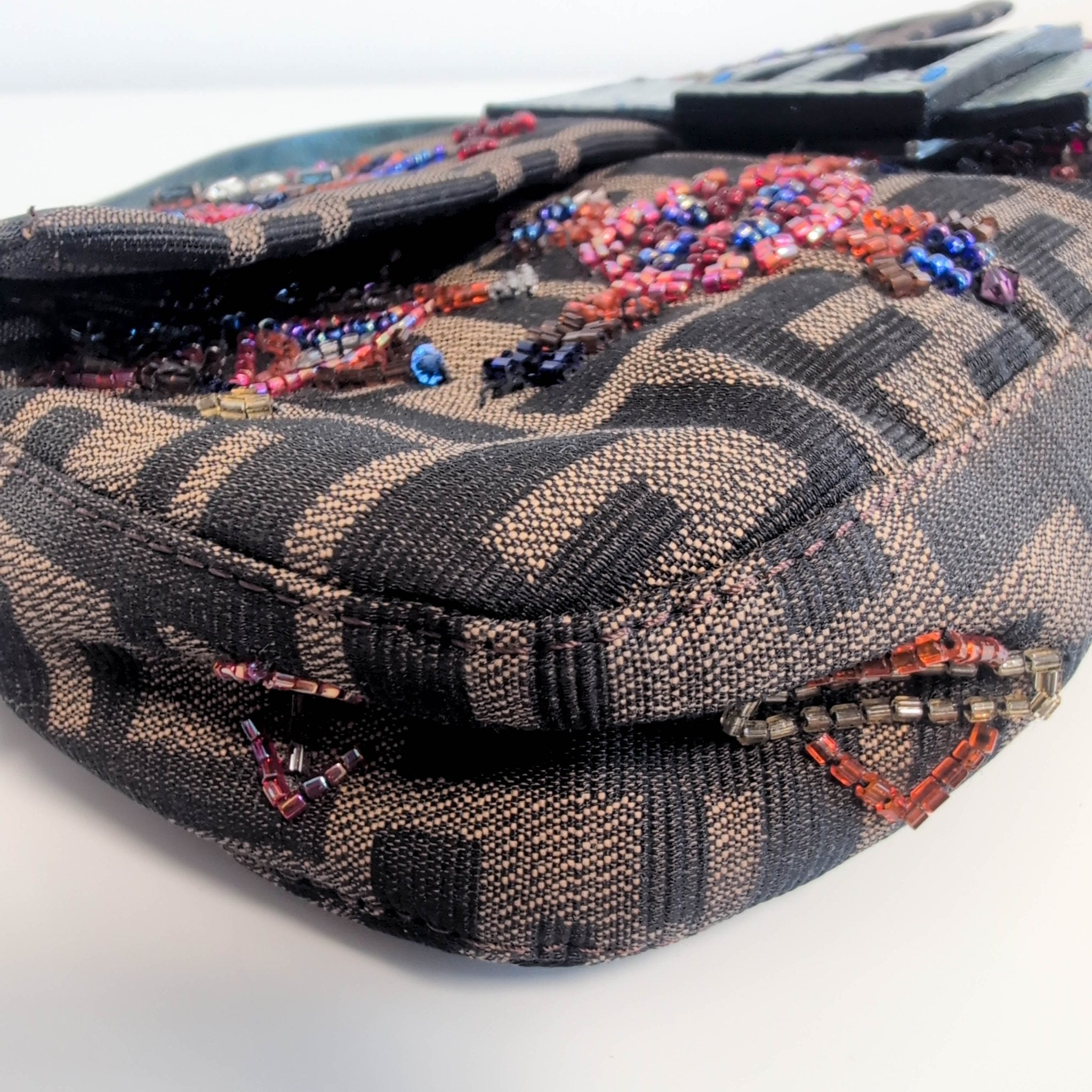 FENDI Baguette Beaded Geometric Pattern Zucca Shoulder Bag, in , Sold by HIVE PRELOVED - Shoulder Bags, ,