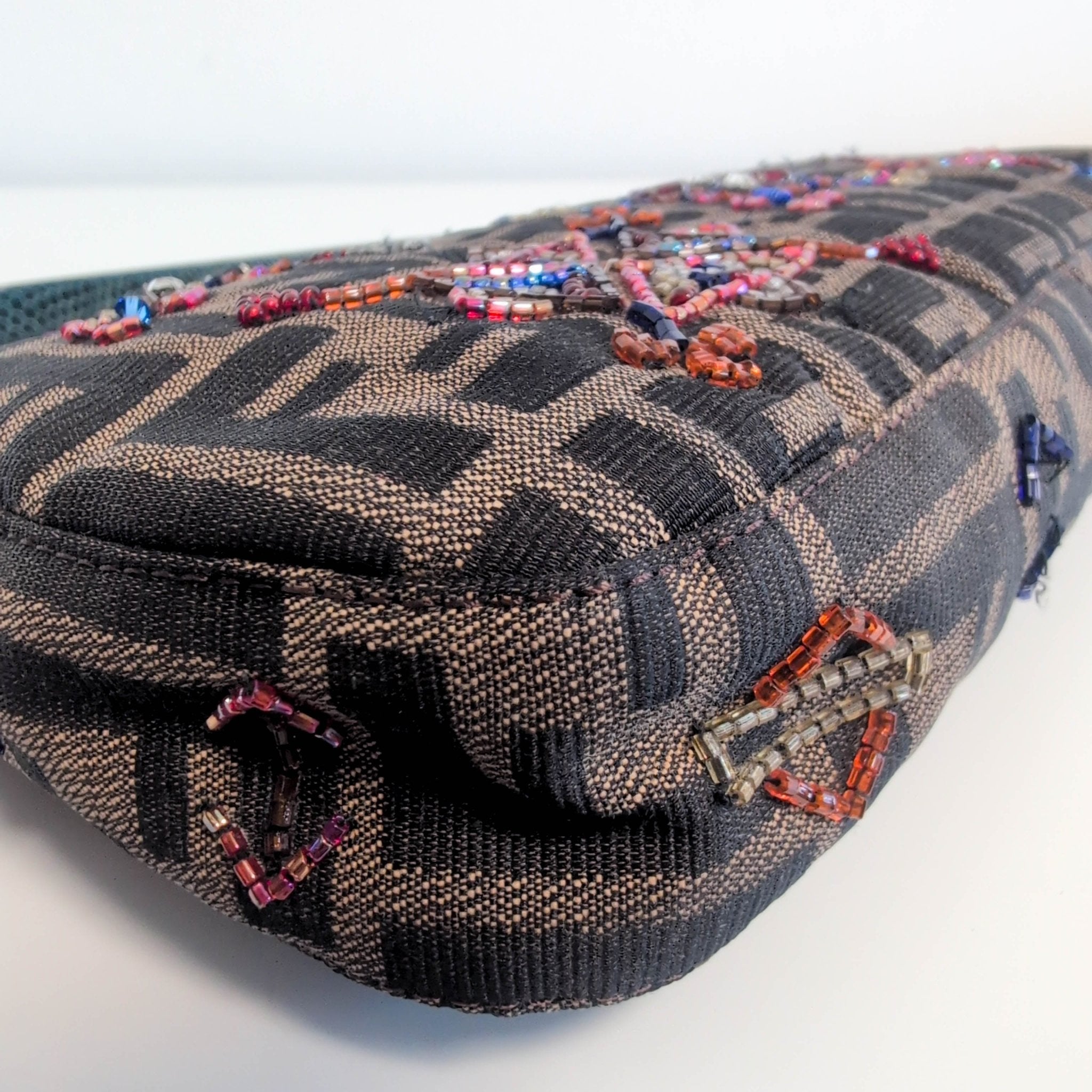 FENDI Baguette Beaded Geometric Pattern Zucca Shoulder Bag, in , Sold by HIVE PRELOVED - Shoulder Bags, ,