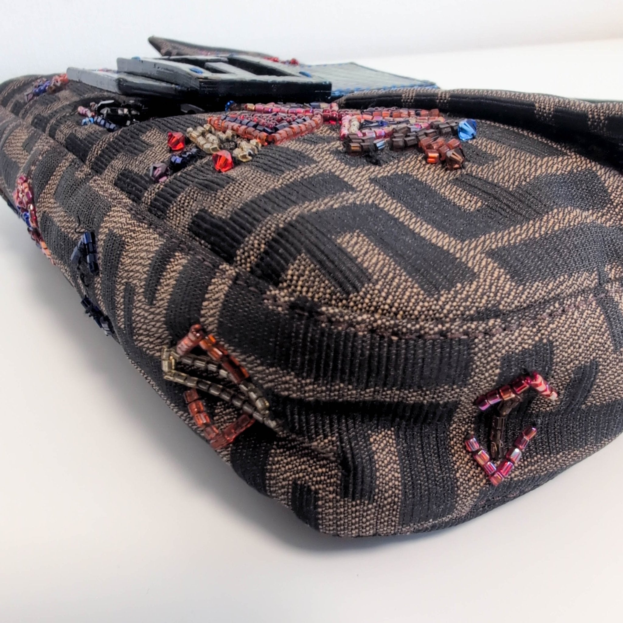 FENDI Baguette Beaded Geometric Pattern Zucca Shoulder Bag, in , Sold by HIVE PRELOVED - Shoulder Bags, ,