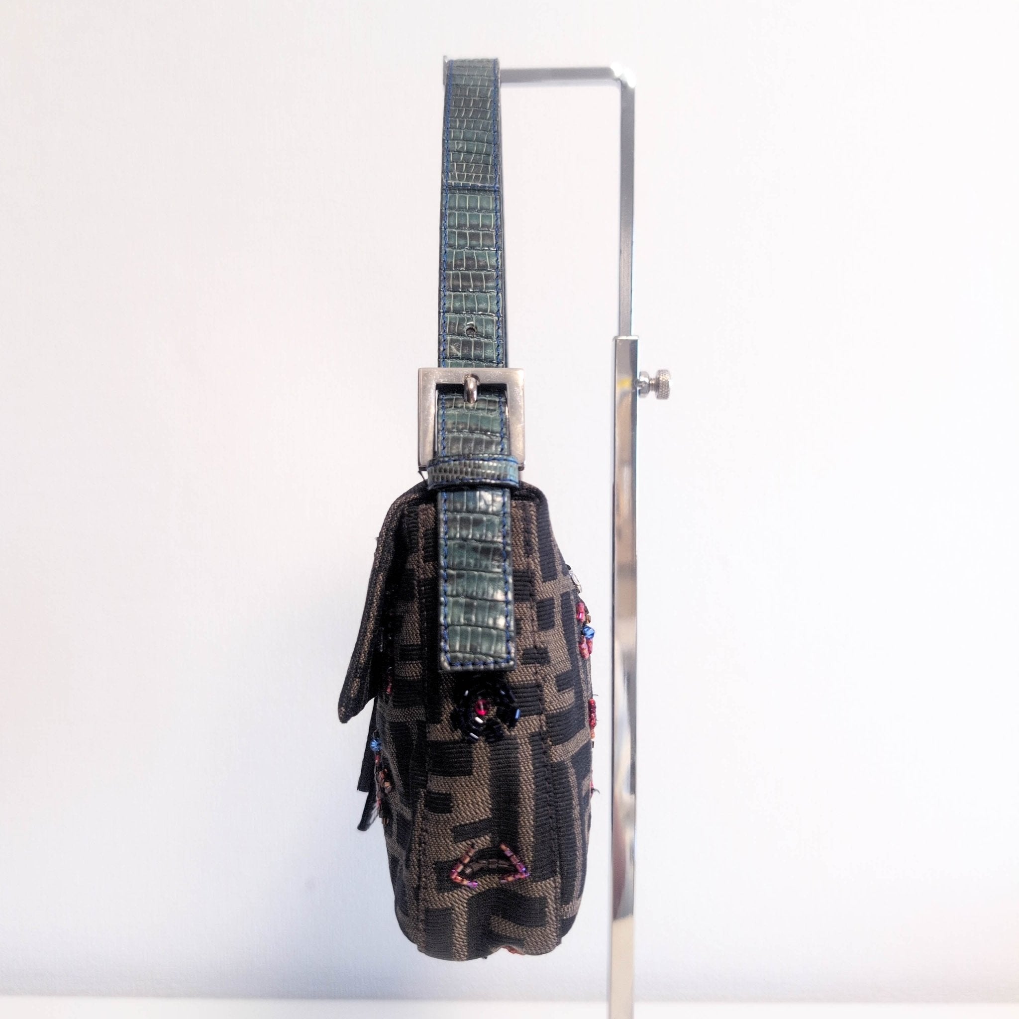 FENDI Baguette Beaded Geometric Pattern Zucca Shoulder Bag, in , Sold by HIVE PRELOVED - Shoulder Bags, ,