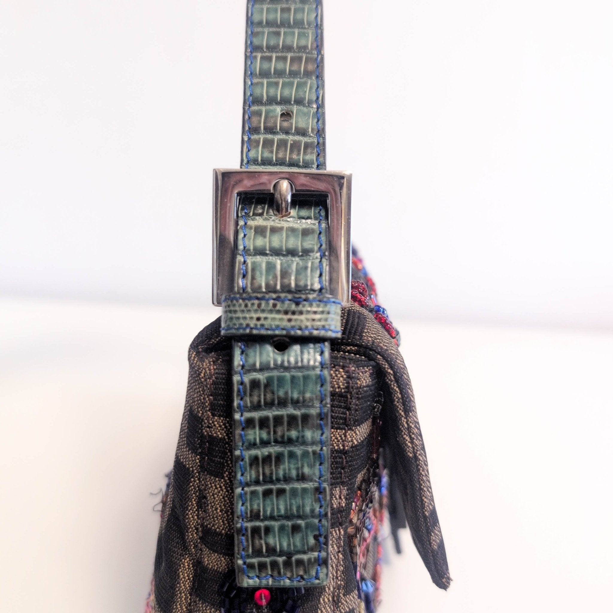 FENDI Baguette Beaded Geometric Pattern Zucca Shoulder Bag, in , Sold by HIVE PRELOVED - Shoulder Bags, ,