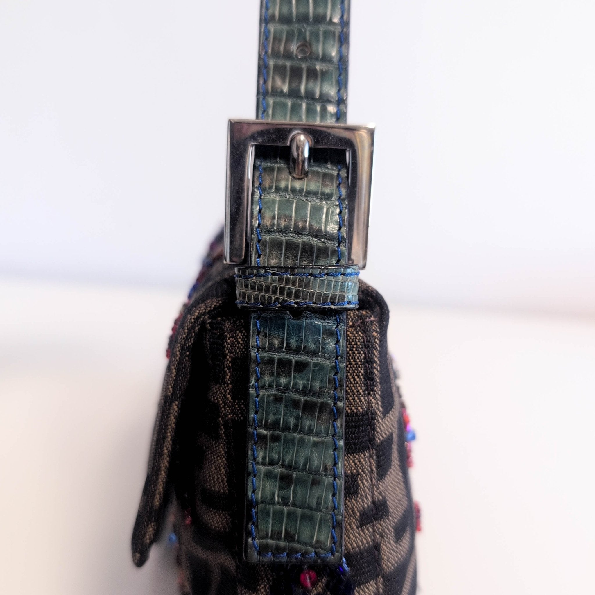 FENDI Baguette Beaded Geometric Pattern Zucca Shoulder Bag, in , Sold by HIVE PRELOVED - Shoulder Bags, ,