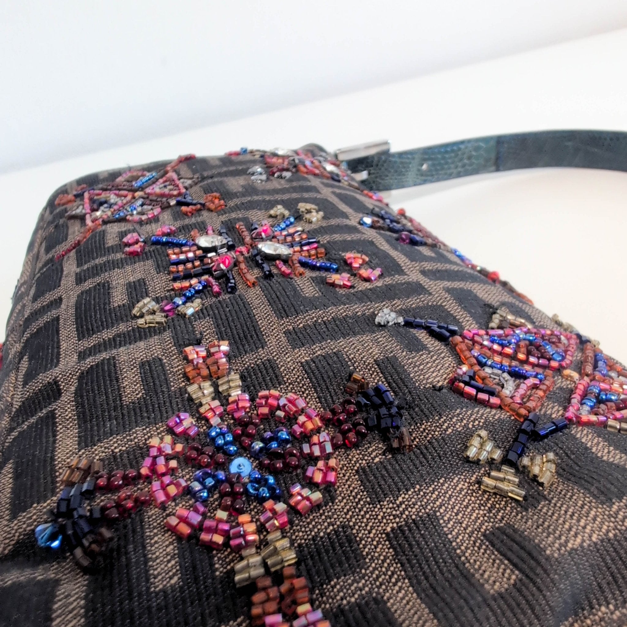 FENDI Baguette Beaded Geometric Pattern Zucca Shoulder Bag, in , Sold by HIVE PRELOVED - Shoulder Bags, ,