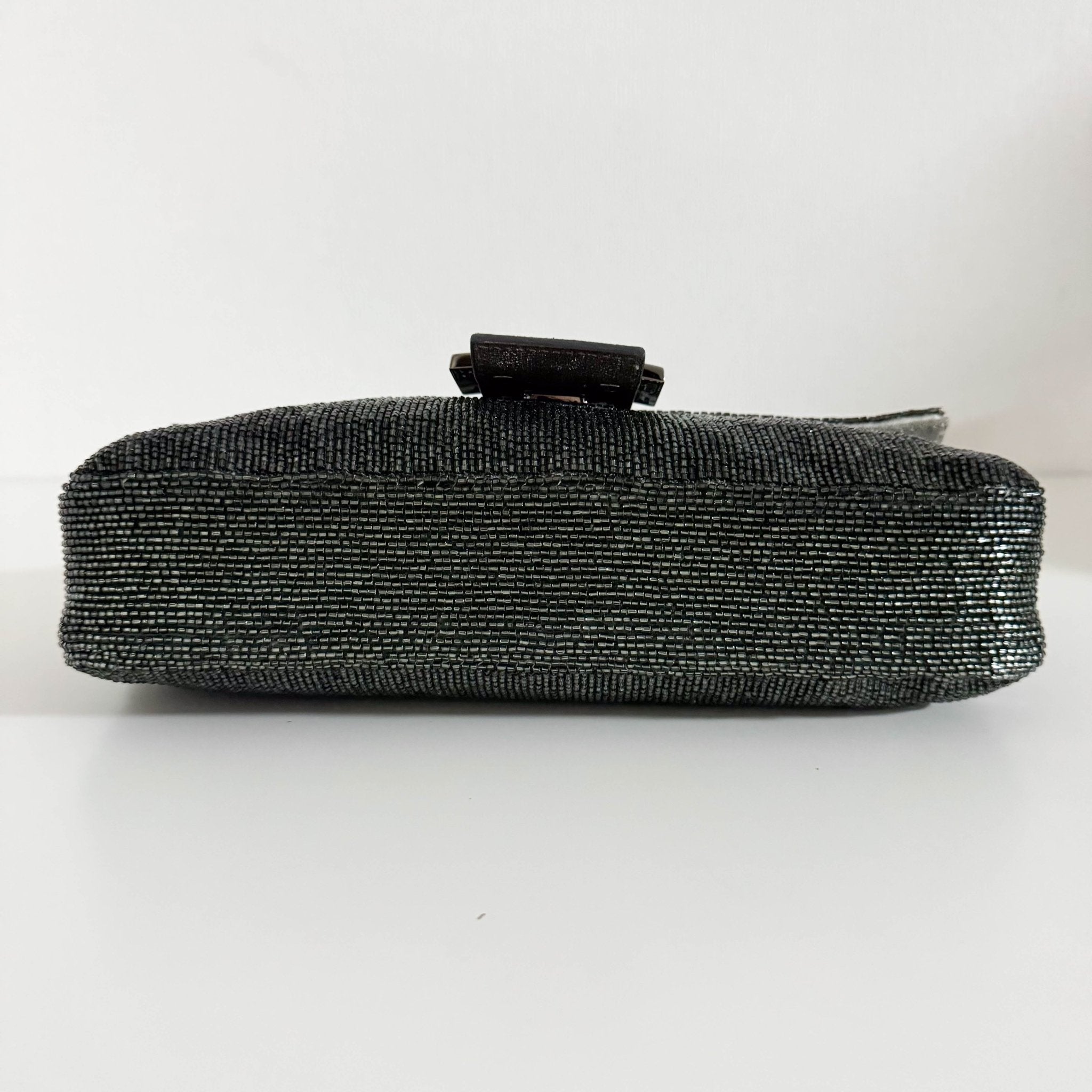 FENDI Baguette Beaded Metallic Silver / Chacoal Grey Shoulder Bag, in , Sold by HIVE PRELOVED - Shoulder Bags, ,