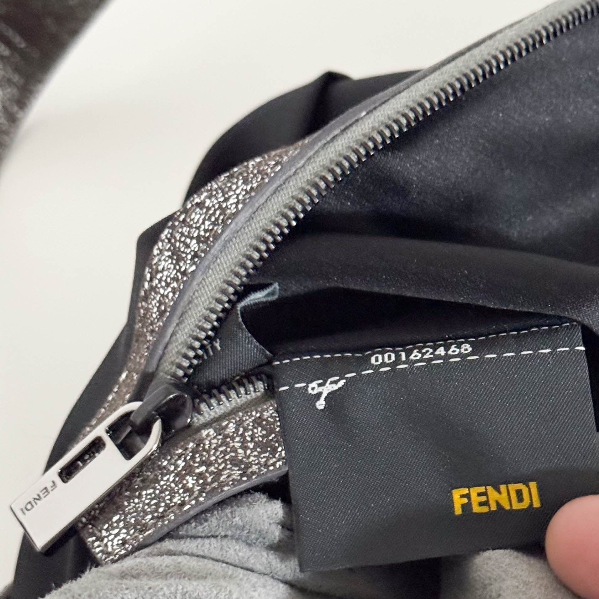 FENDI Baguette Beaded Metallic Silver / Chacoal Grey Shoulder Bag, in , Sold by HIVE PRELOVED - Shoulder Bags, ,