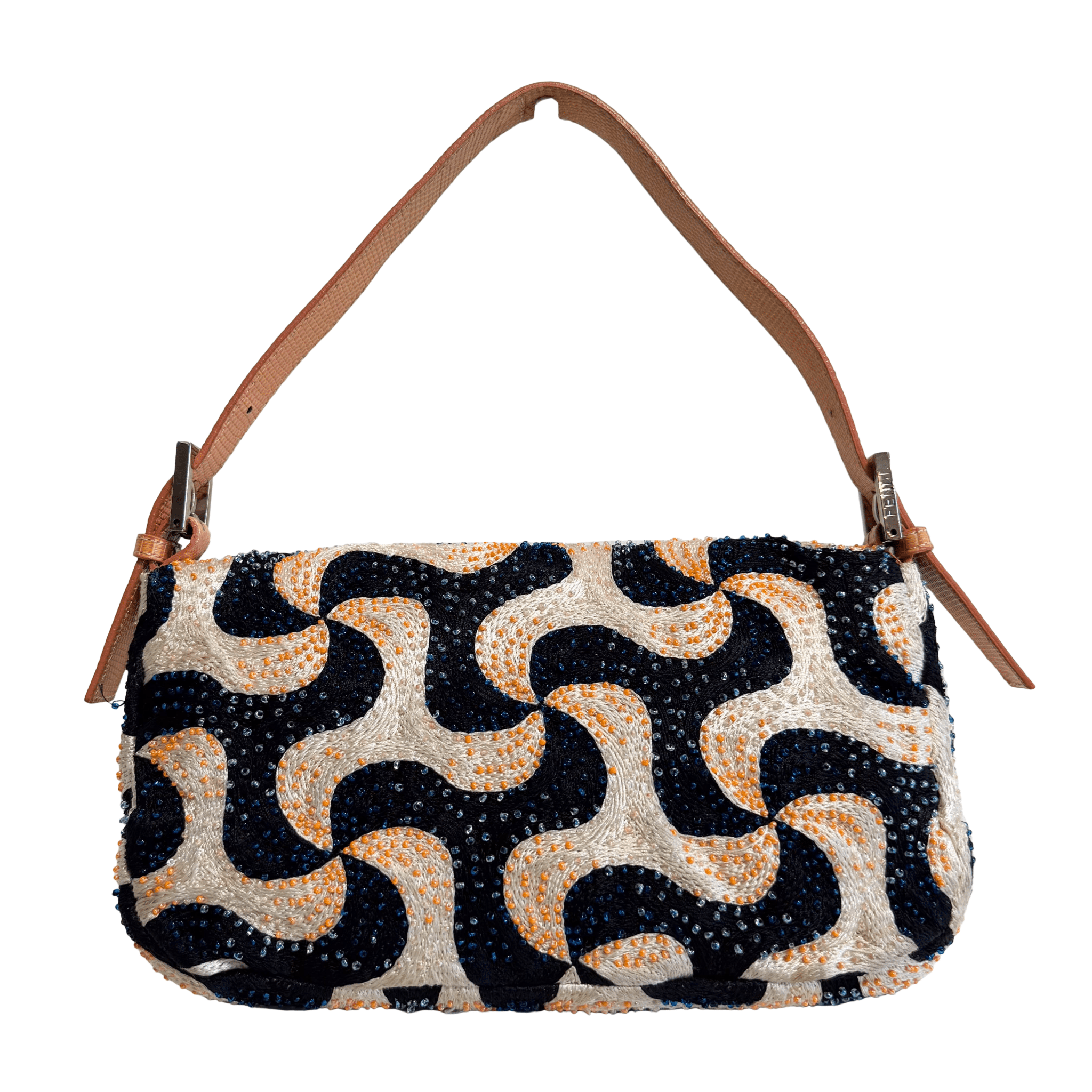 FENDI Baguette Beads White Orange Blue Shoulder Bag, in , Sold by HIVE PRELOVED - Shoulder Bags, ,