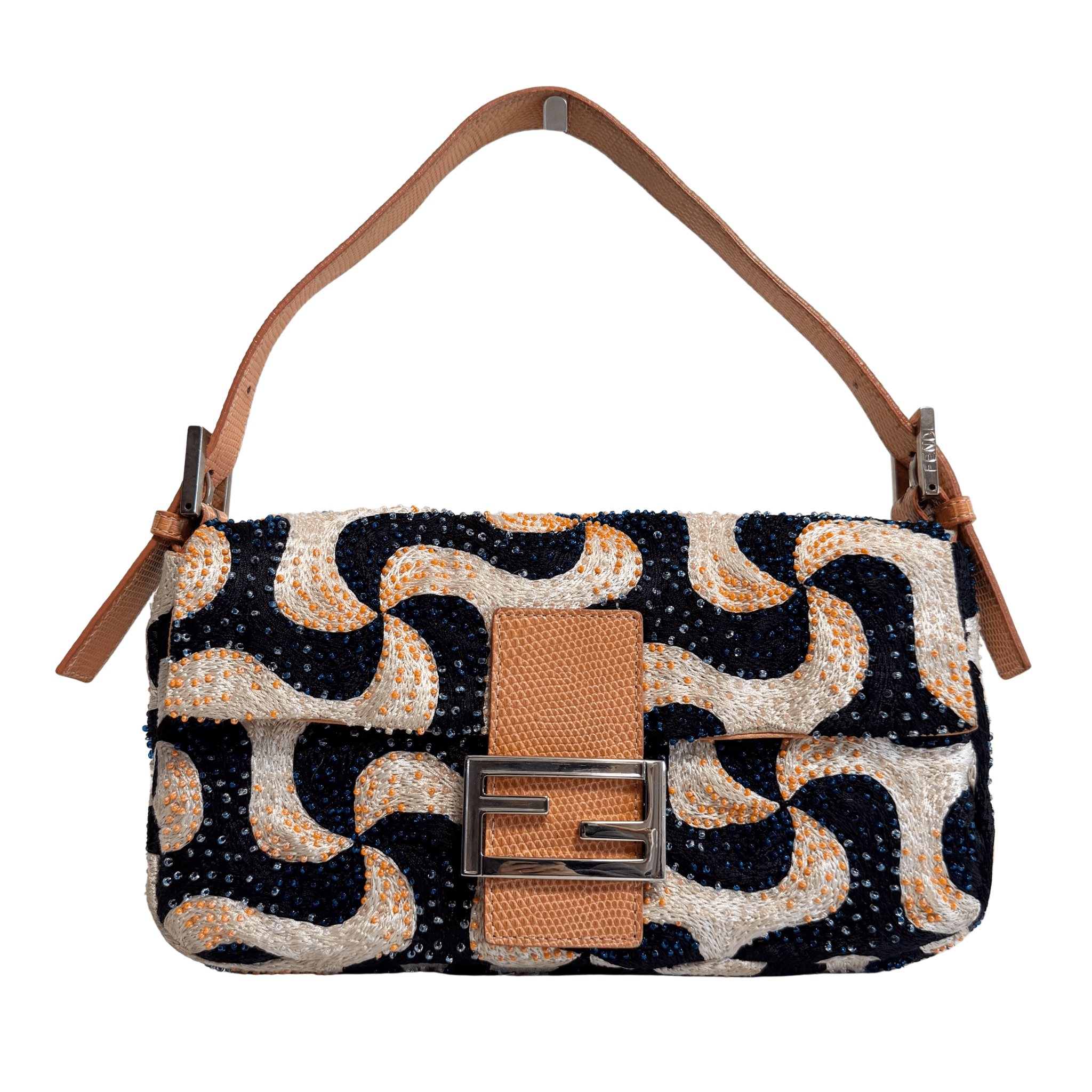 FENDI Baguette Beads White Orange Blue Shoulder Bag, in , Sold by HIVE PRELOVED - Shoulder Bags, ,