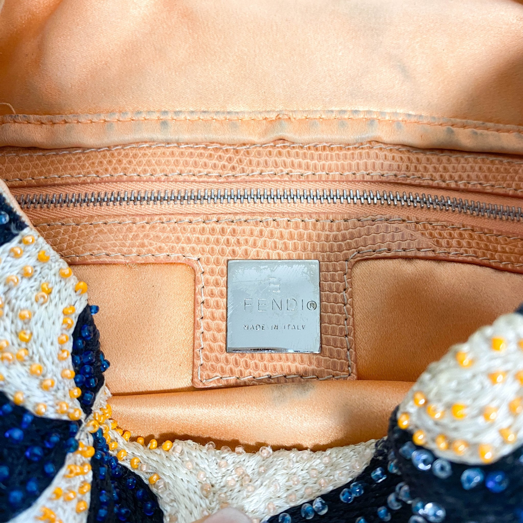 FENDI Baguette Beads White Orange Blue Shoulder Bag, in , Sold by HIVE PRELOVED - Shoulder Bags, ,