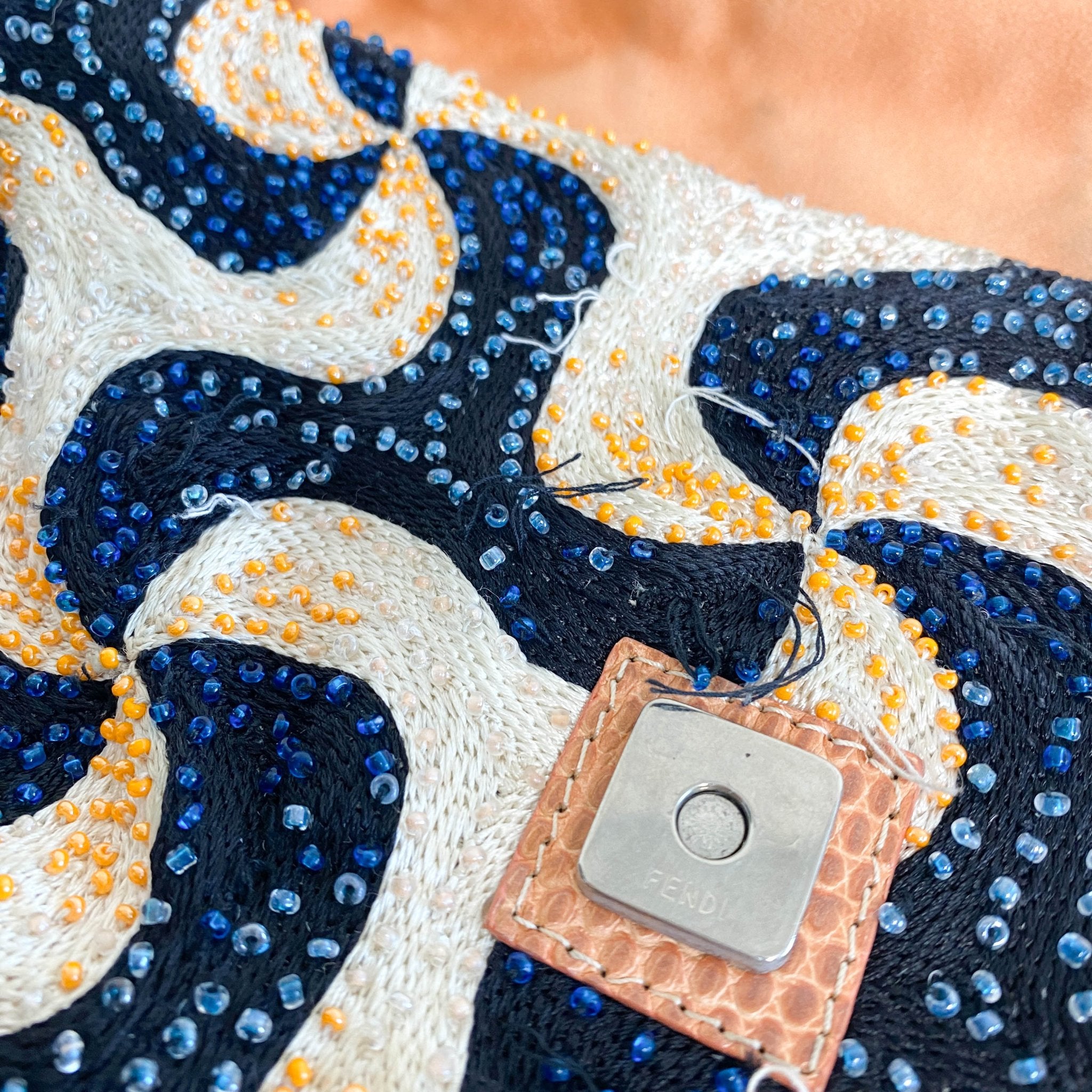 FENDI Baguette Beads White Orange Blue Shoulder Bag, in , Sold by HIVE PRELOVED - Shoulder Bags, ,