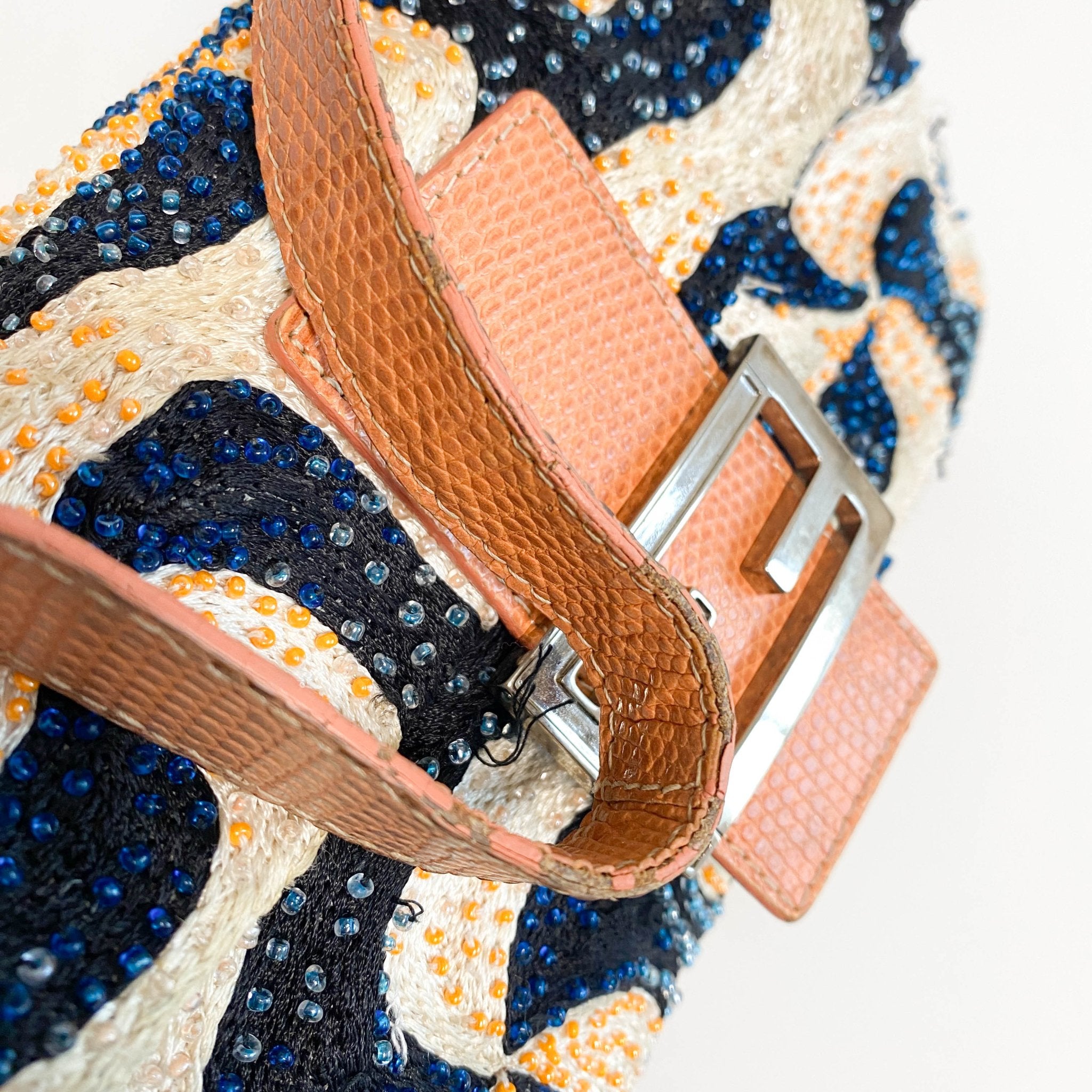 FENDI Baguette Beads White Orange Blue Shoulder Bag, in , Sold by HIVE PRELOVED - Shoulder Bags, ,