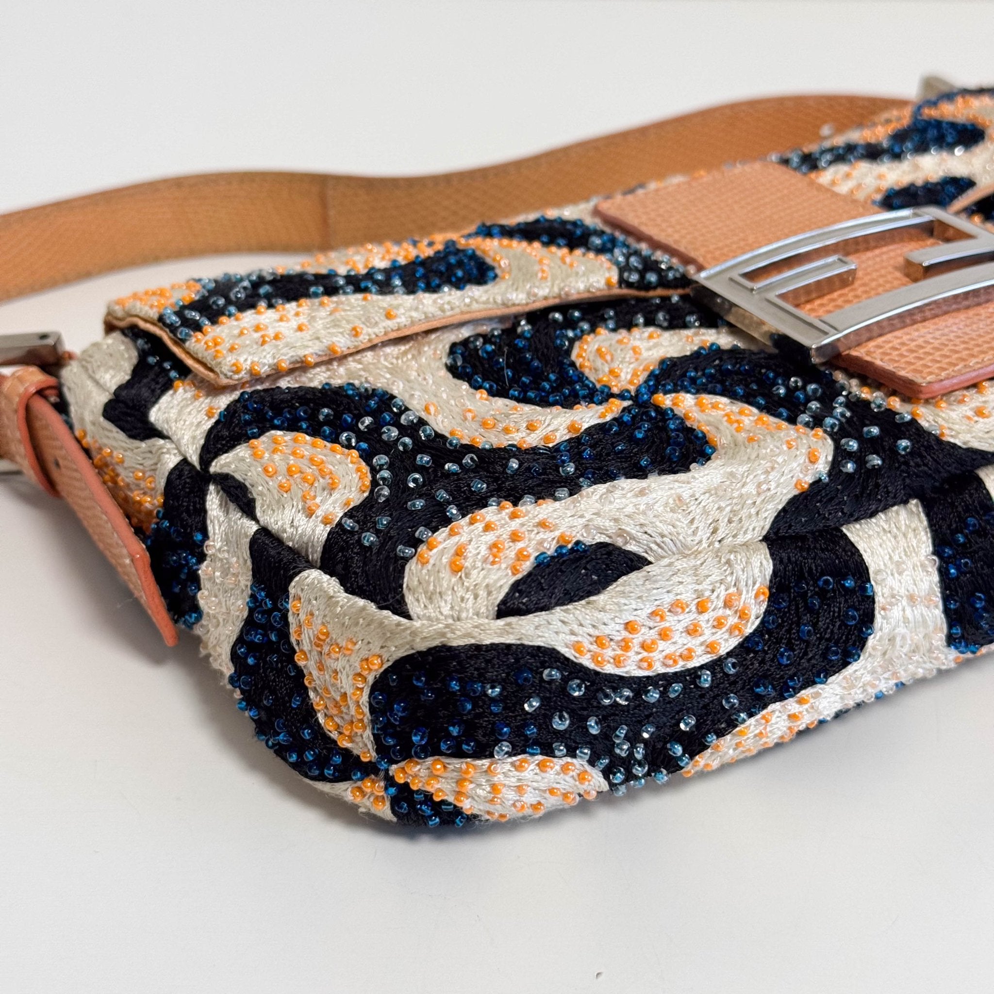 FENDI Baguette Beads White Orange Blue Shoulder Bag, in , Sold by HIVE PRELOVED - Shoulder Bags, ,