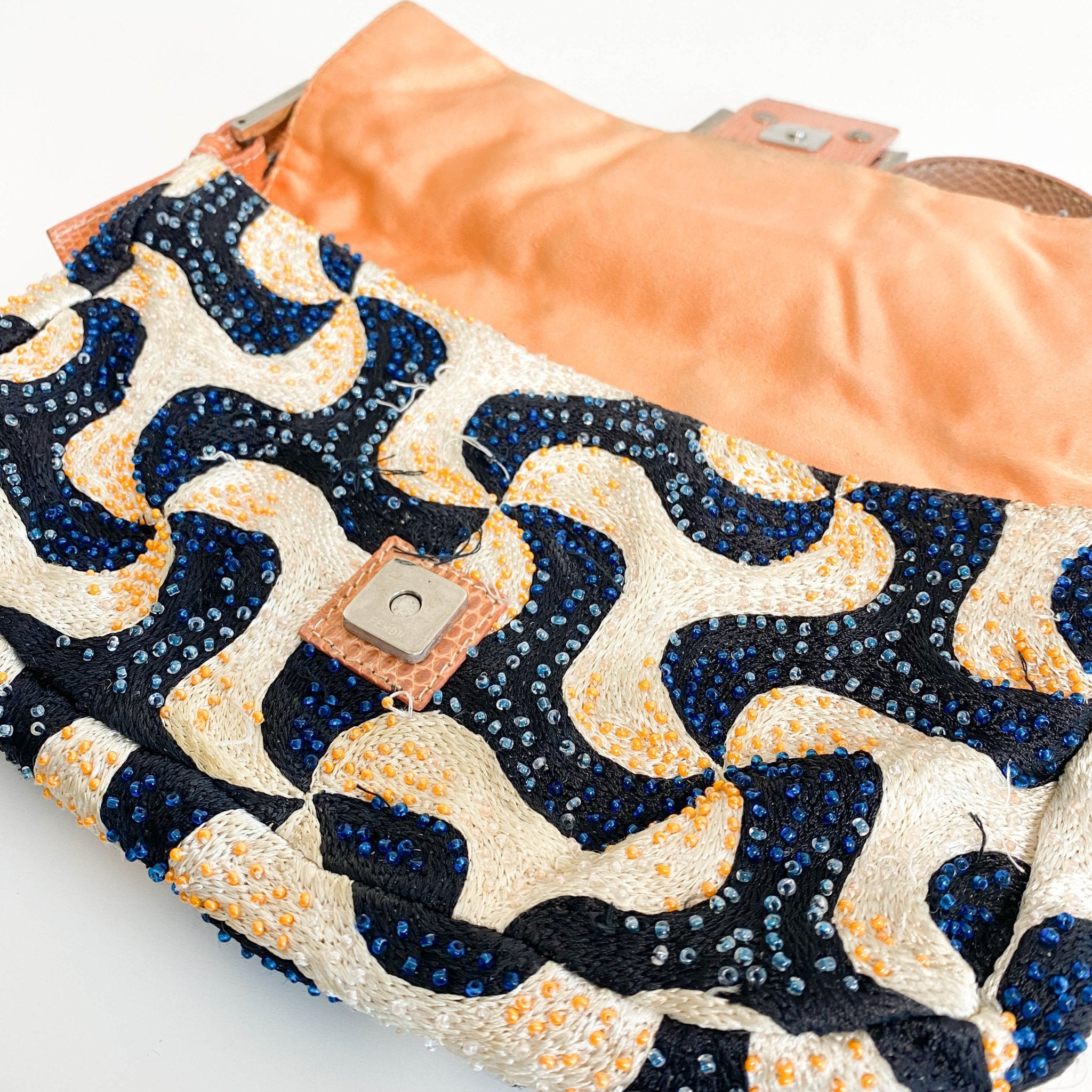 FENDI Baguette Beads White Orange Blue Shoulder Bag, in , Sold by HIVE PRELOVED - Shoulder Bags, ,
