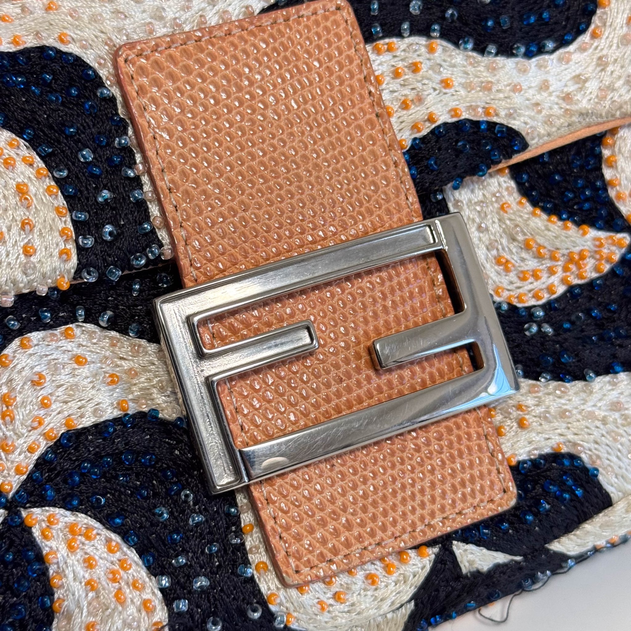 FENDI Baguette Beads White Orange Blue Shoulder Bag, in , Sold by HIVE PRELOVED - Shoulder Bags, ,