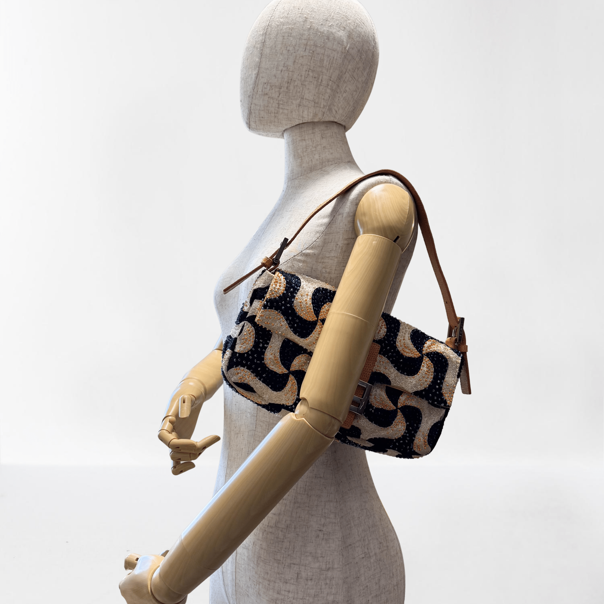 FENDI Baguette Beads White Orange Blue Shoulder Bag, in , Sold by HIVE PRELOVED - Shoulder Bags, ,