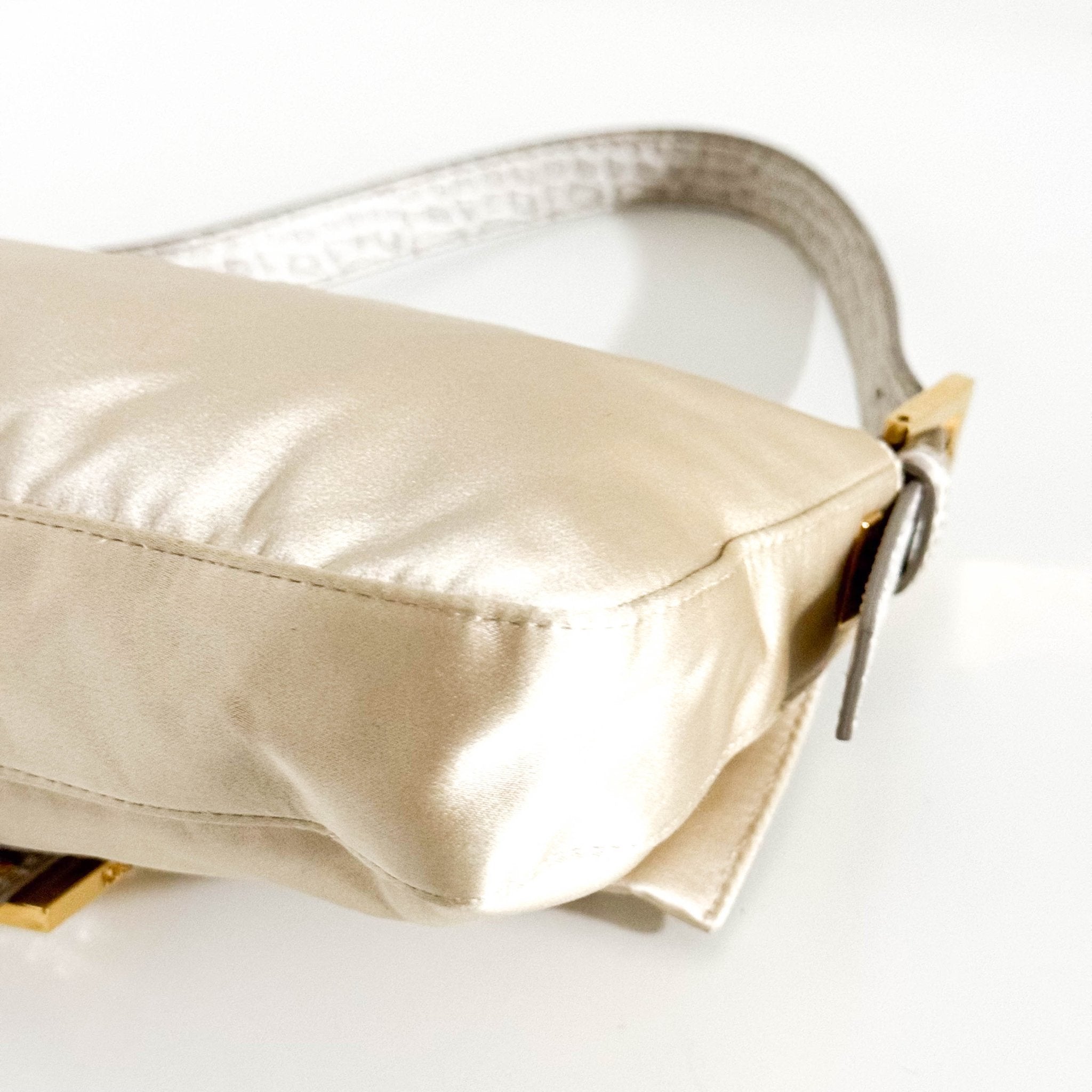 FENDI Baguette Beige Satin/Lizard with Rhinestone Hardware, in , Sold by HIVE PRELOVED - Shoulder Bags, ,