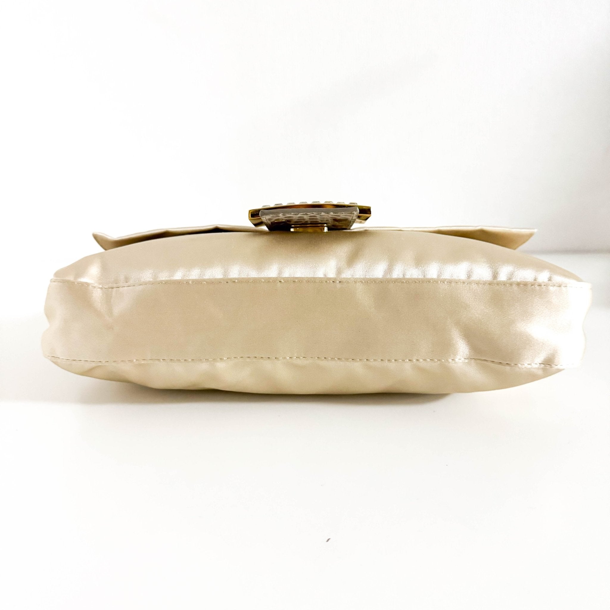 FENDI Baguette Beige Satin/Lizard with Rhinestone Hardware, in , Sold by HIVE PRELOVED - Shoulder Bags, ,