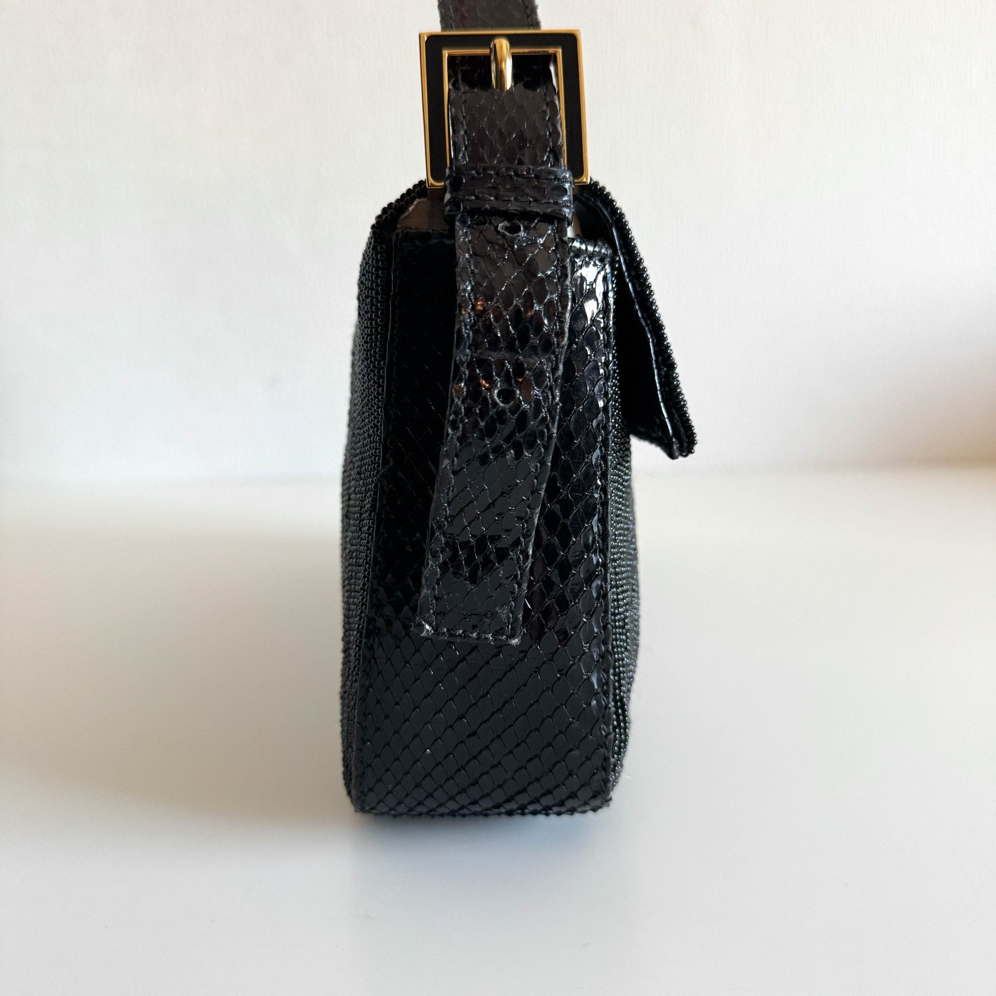 FENDI Baguette Black Beaded Shoulder Bag Black / Gold Hardware, in , Sold by HIVE PRELOVED - Shoulder Bags, ,